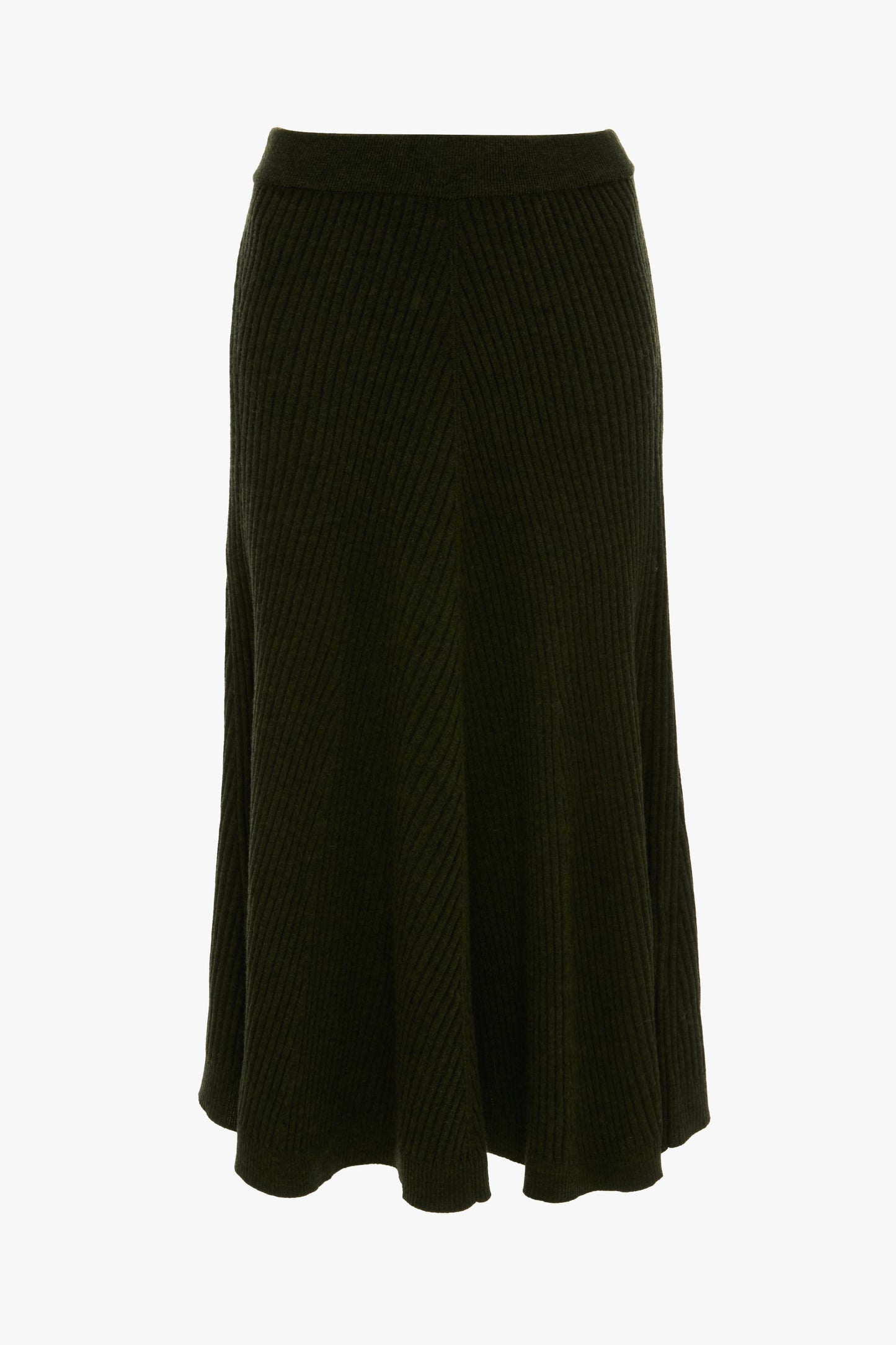 Ribbed Knit Midi Skirt In Oregano