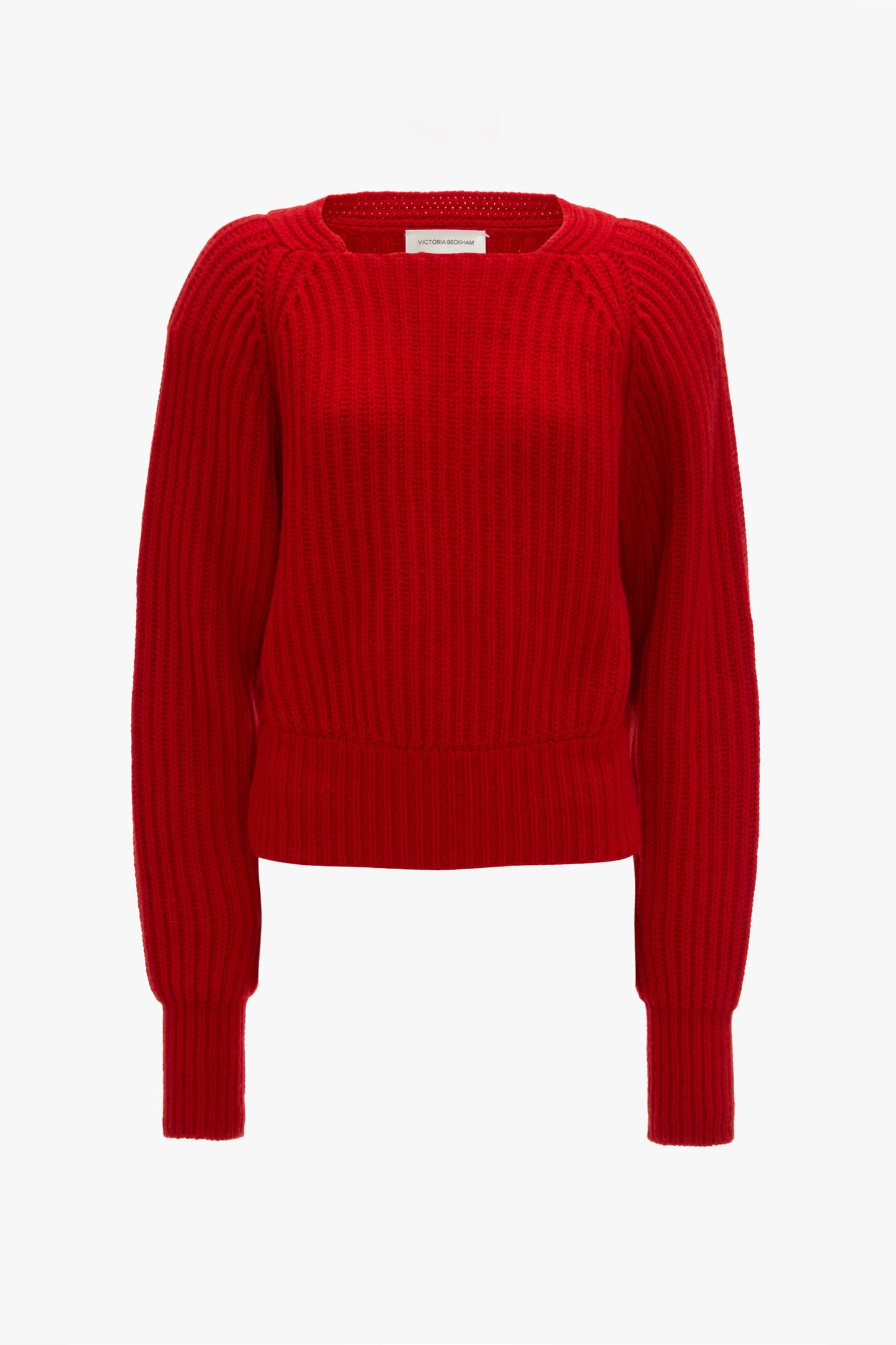 Rib Detail Cropped Jumper In Cayenne