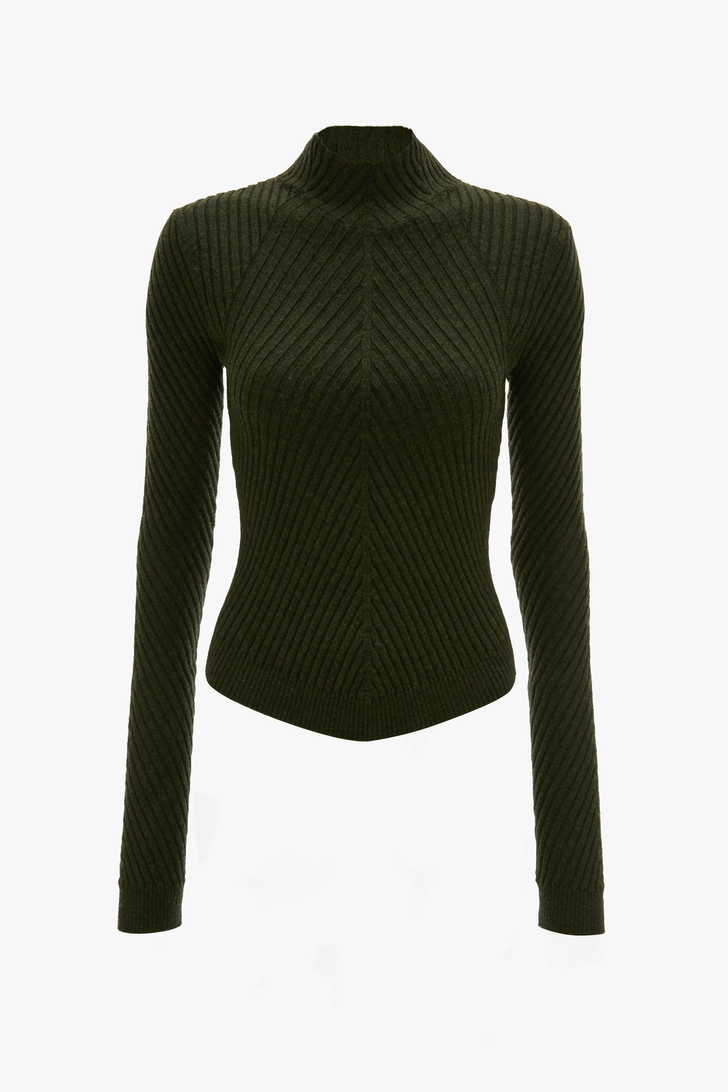 Ribbed Long Sleeve Knit Polo In Oregano