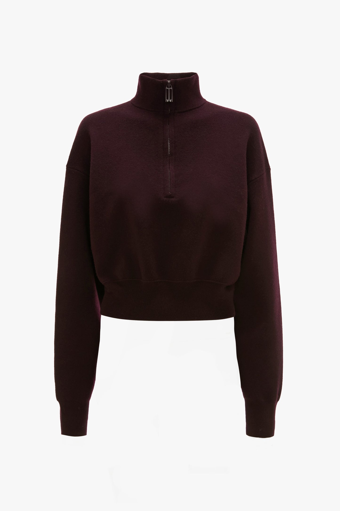 Merino Half-Zip Jumper In Merlot