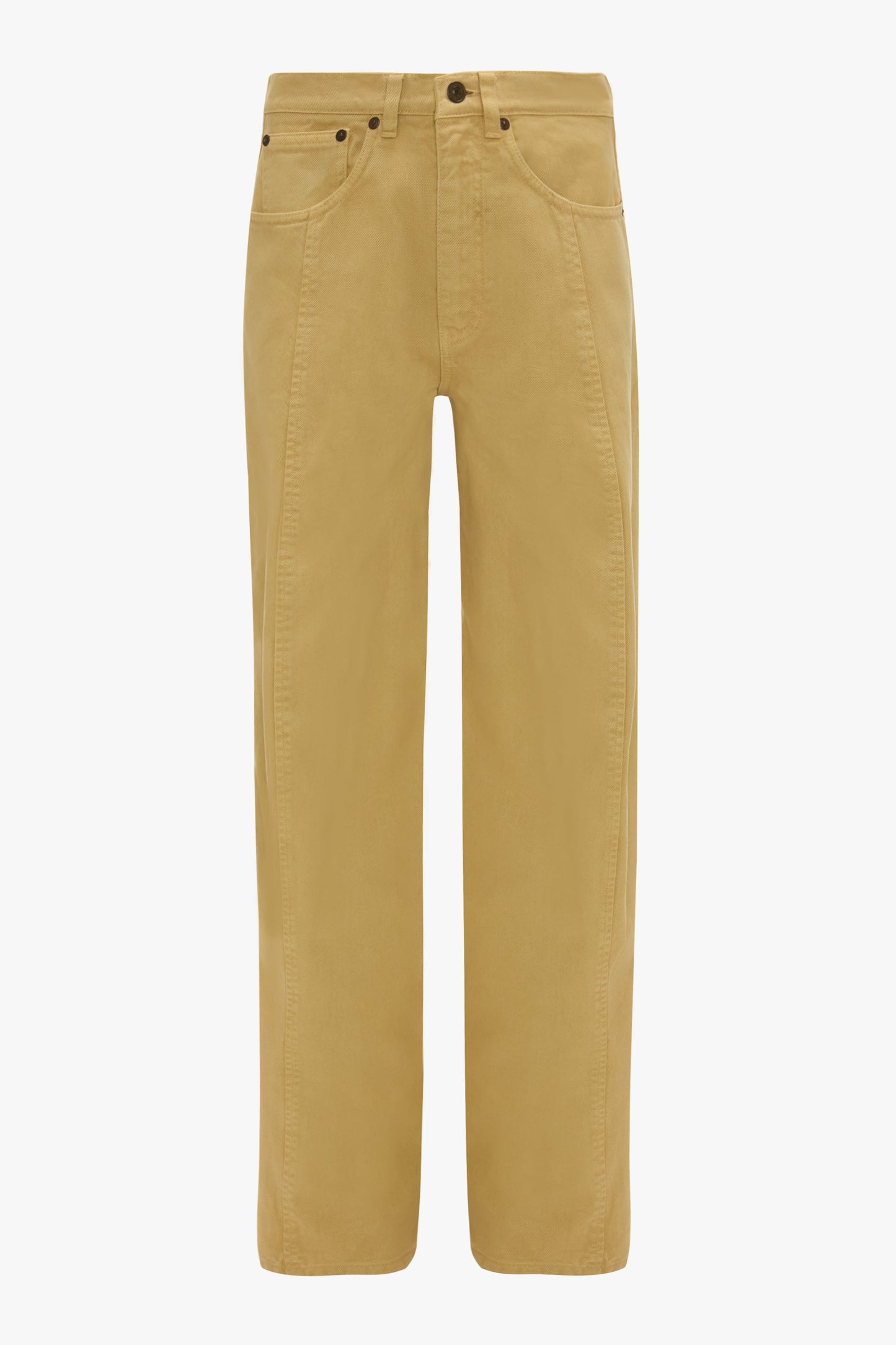 Curved Leg Relaxed Jean In Butter Yellow