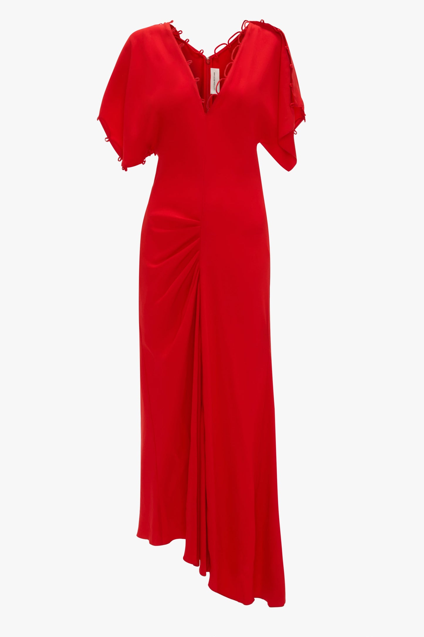 Rouleaux Detail Midi Dress In Cayenne