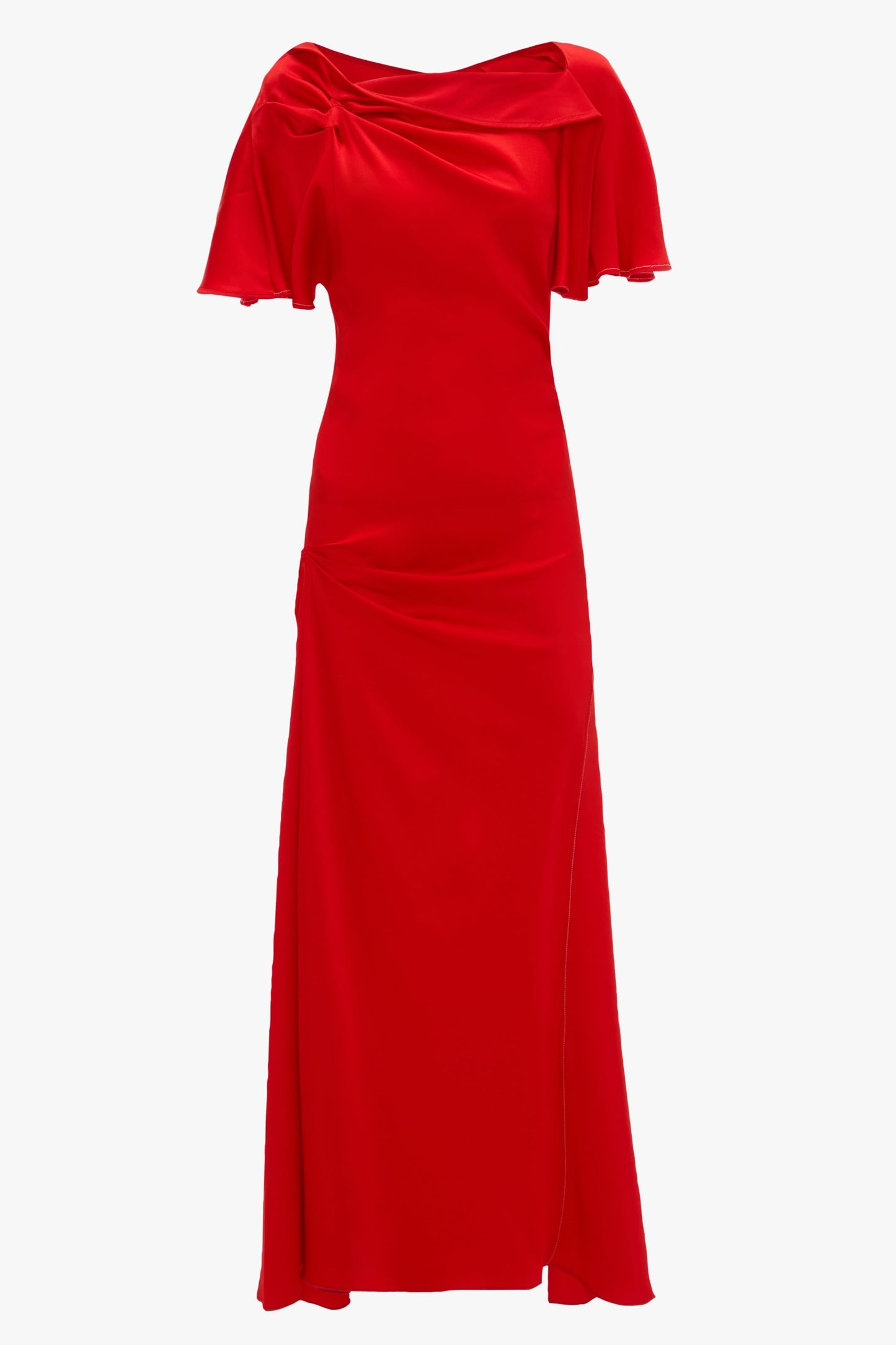 Draped Cap Sleeve Dress In Cayenne