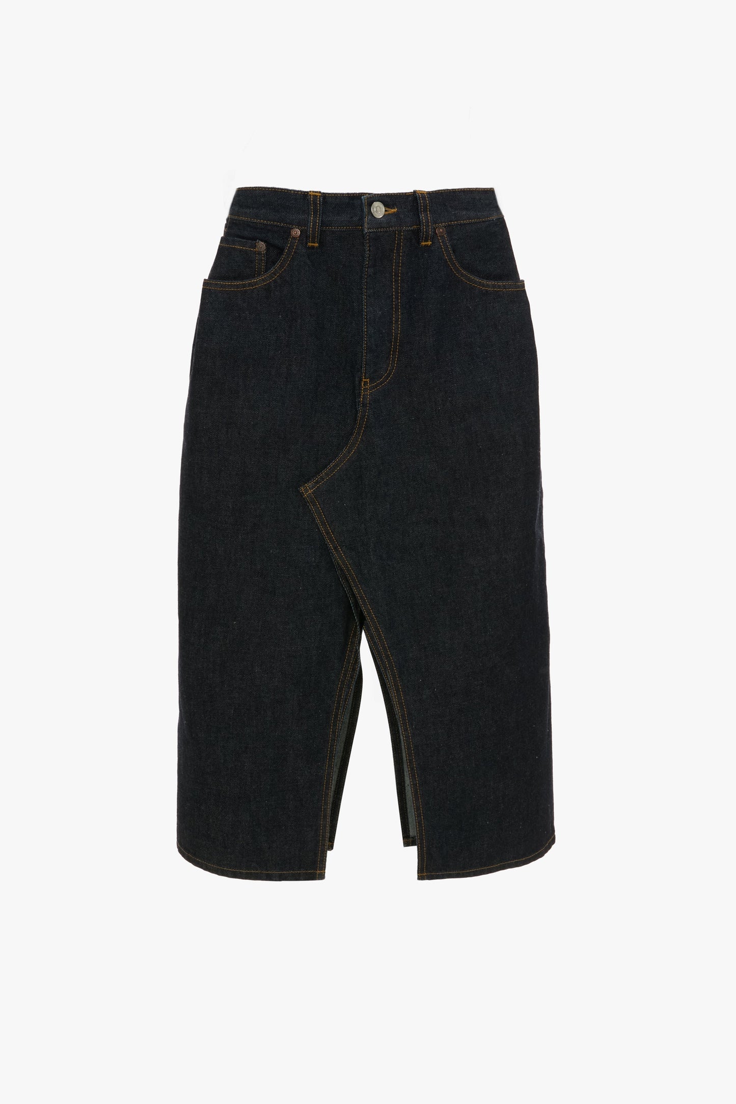 Kick Pocket Denim Skirt In Light Rinse