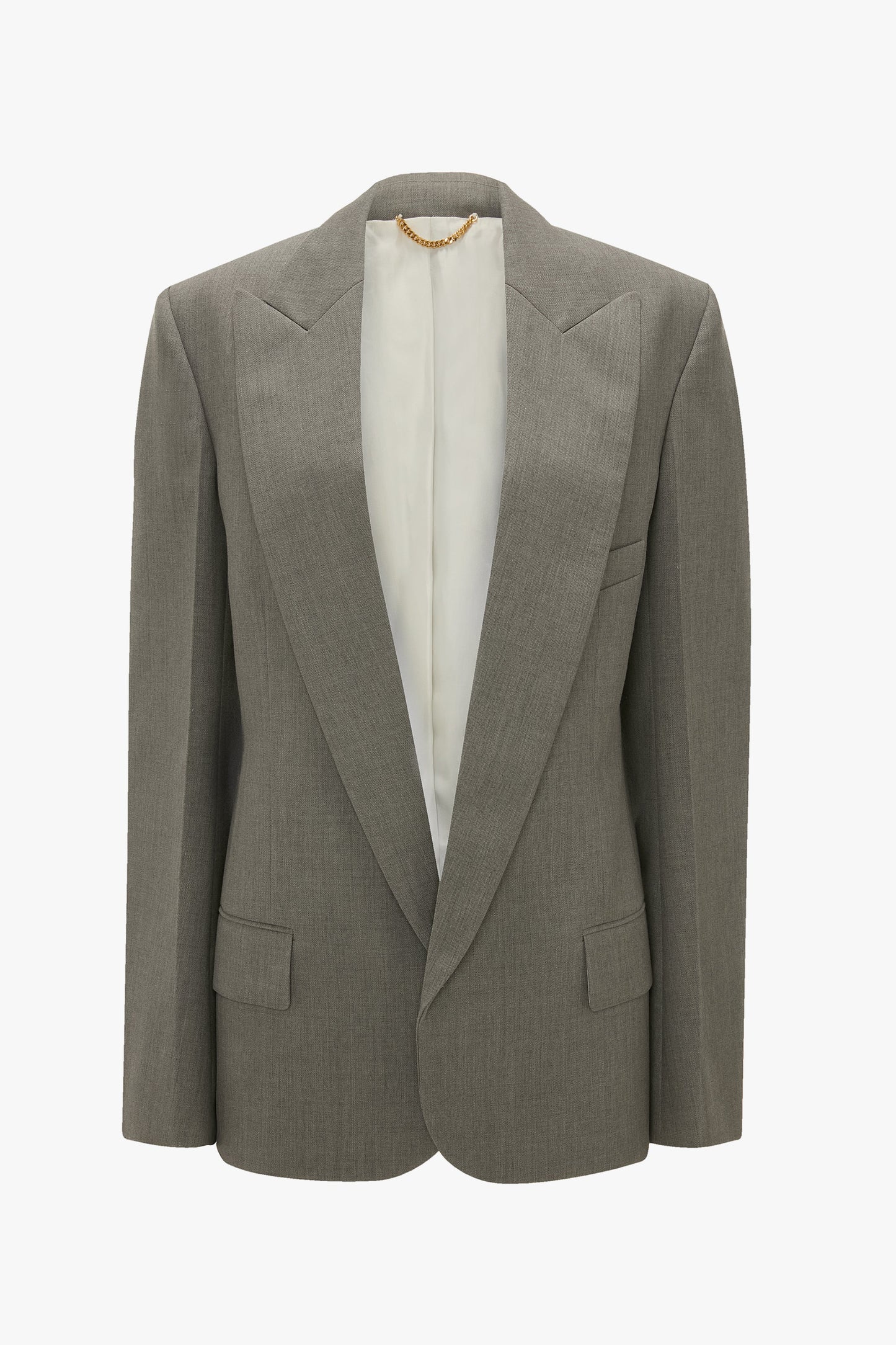 Sculptural Sleeve Jacket In Light Grey Melange