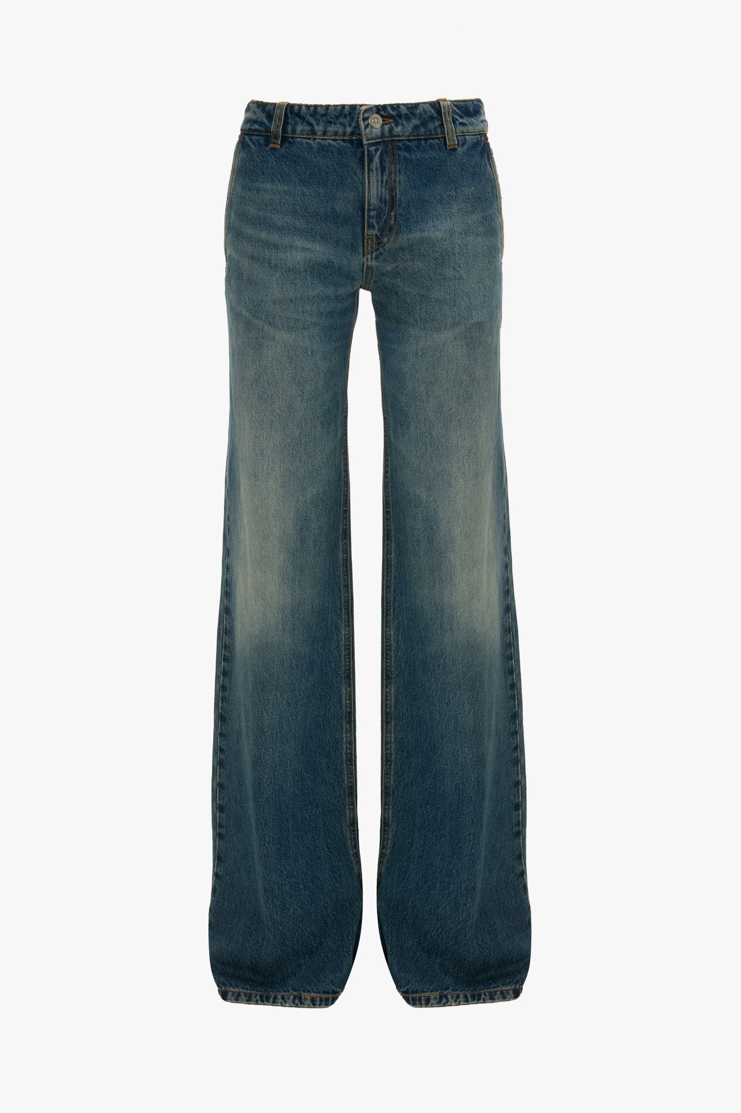 Gigi Low Waist Straight Leg Jean In Classic Blue Wash