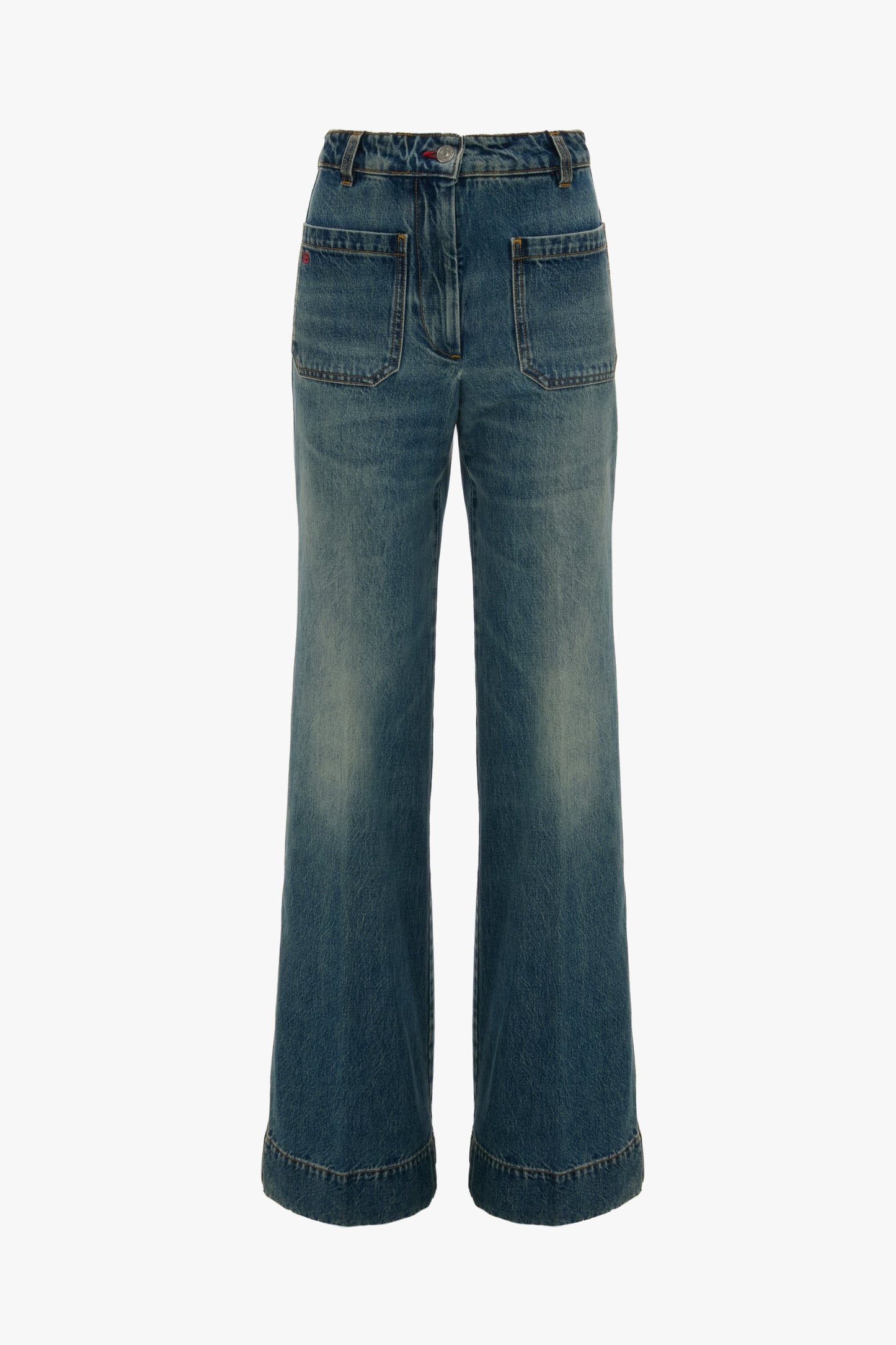 Alina High Waisted Jean In Classic Blue Wash