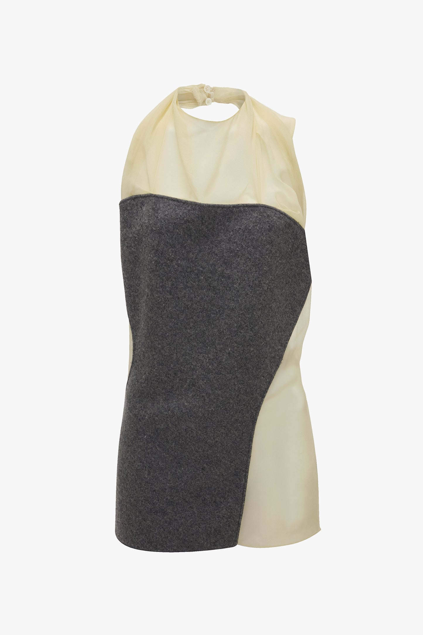 Sleeveless Draped Panel Top In Frosted Yellow