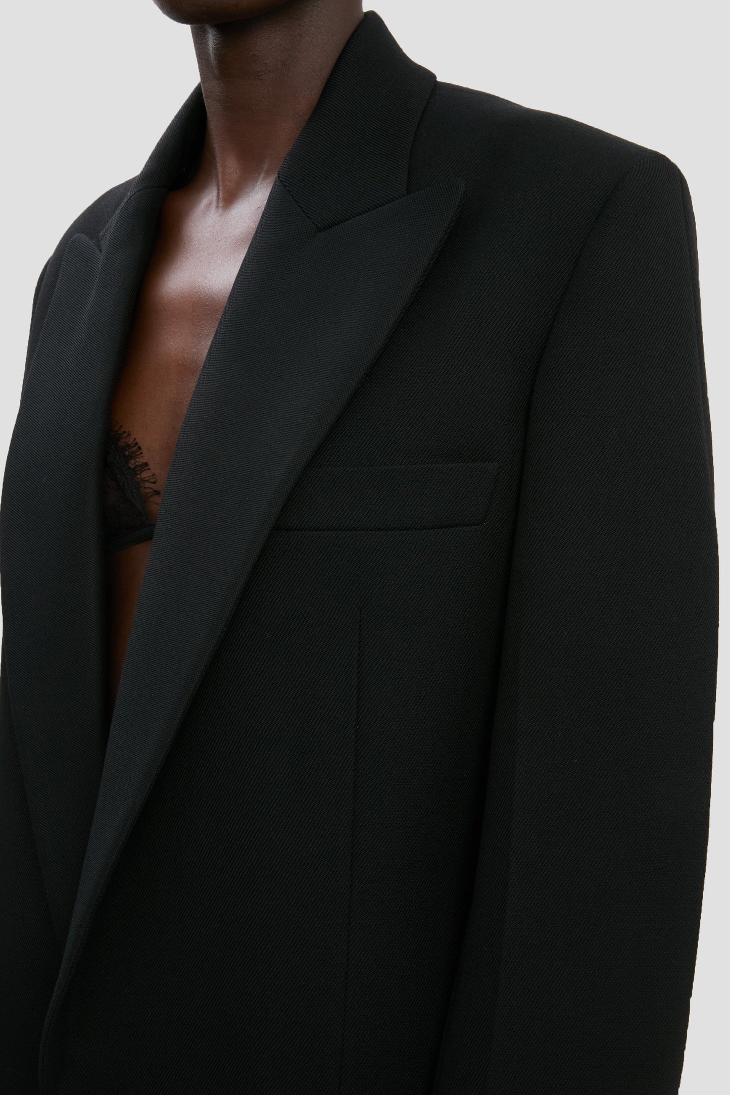 Sculptural Sleeve Jacket In Black