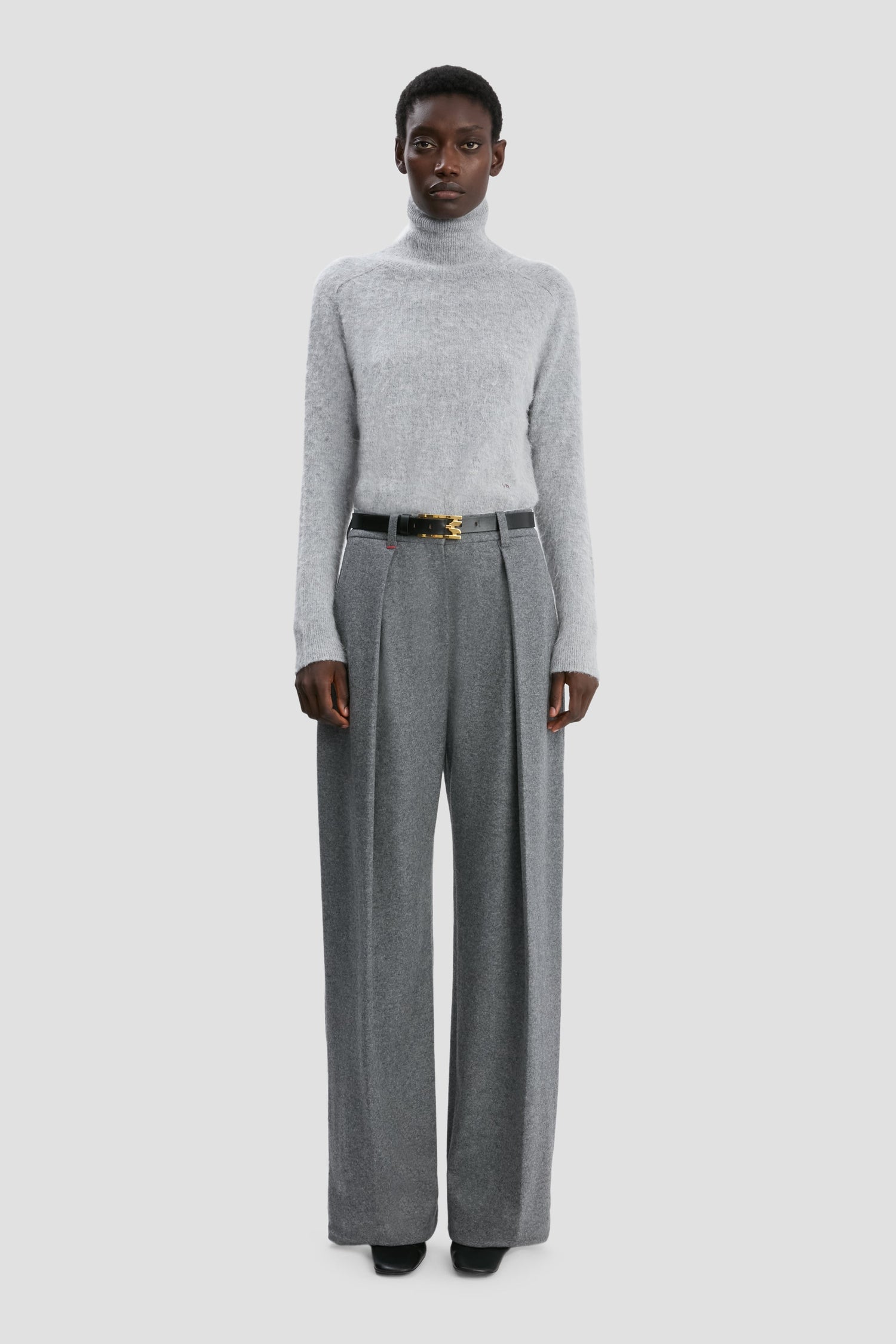 Pantalon Large Gris Chiné