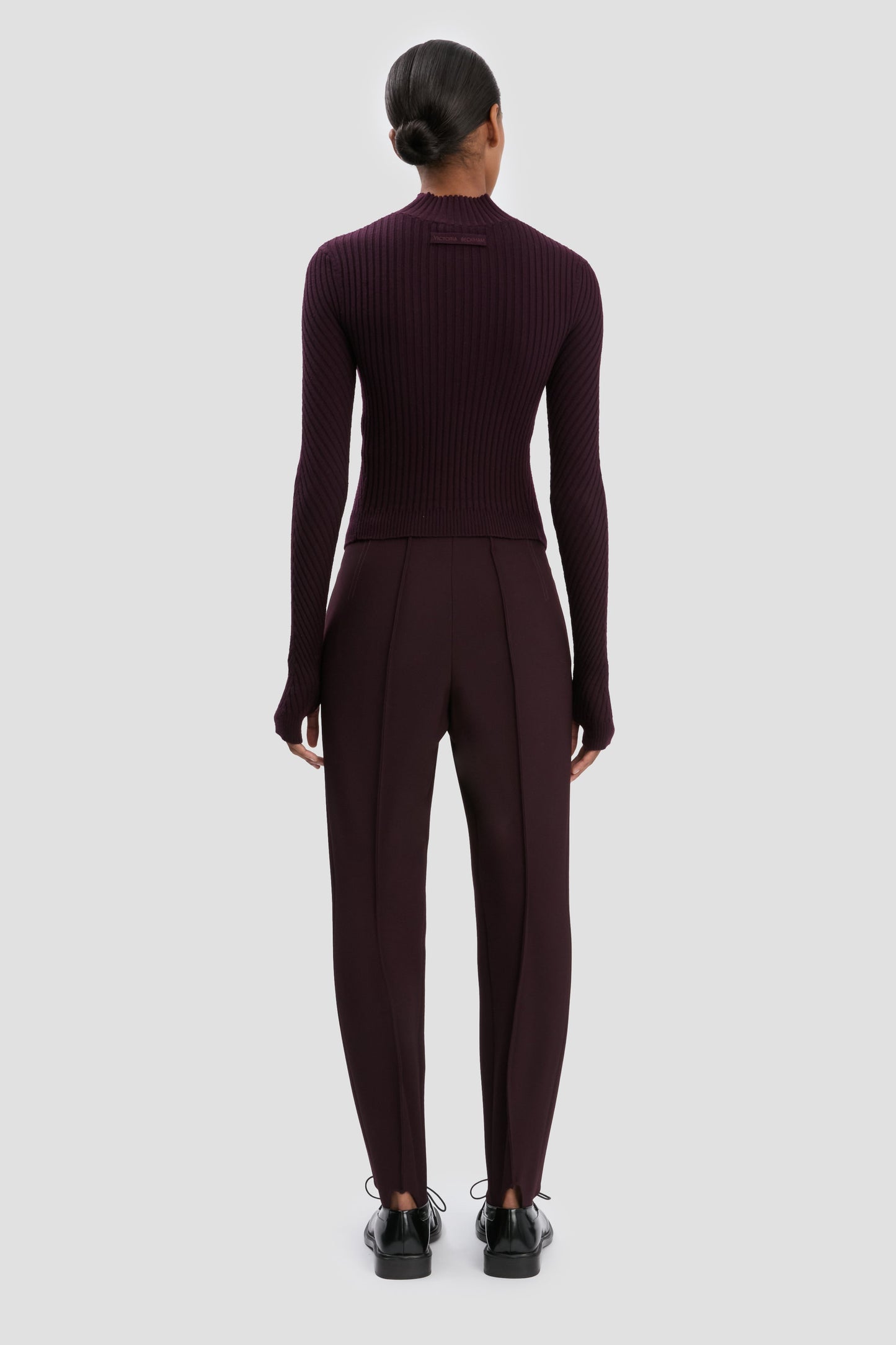 Slim Sculptural Trouser In Deep Mahogany
