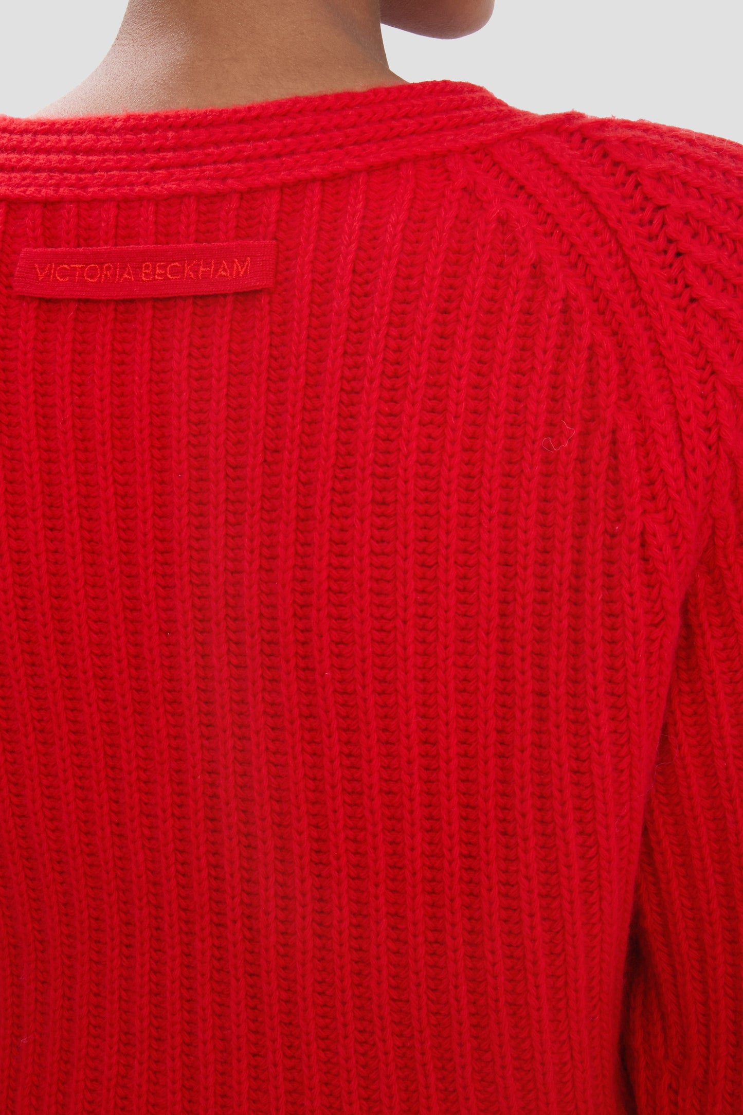Rib Detail Cropped Jumper In Cayenne