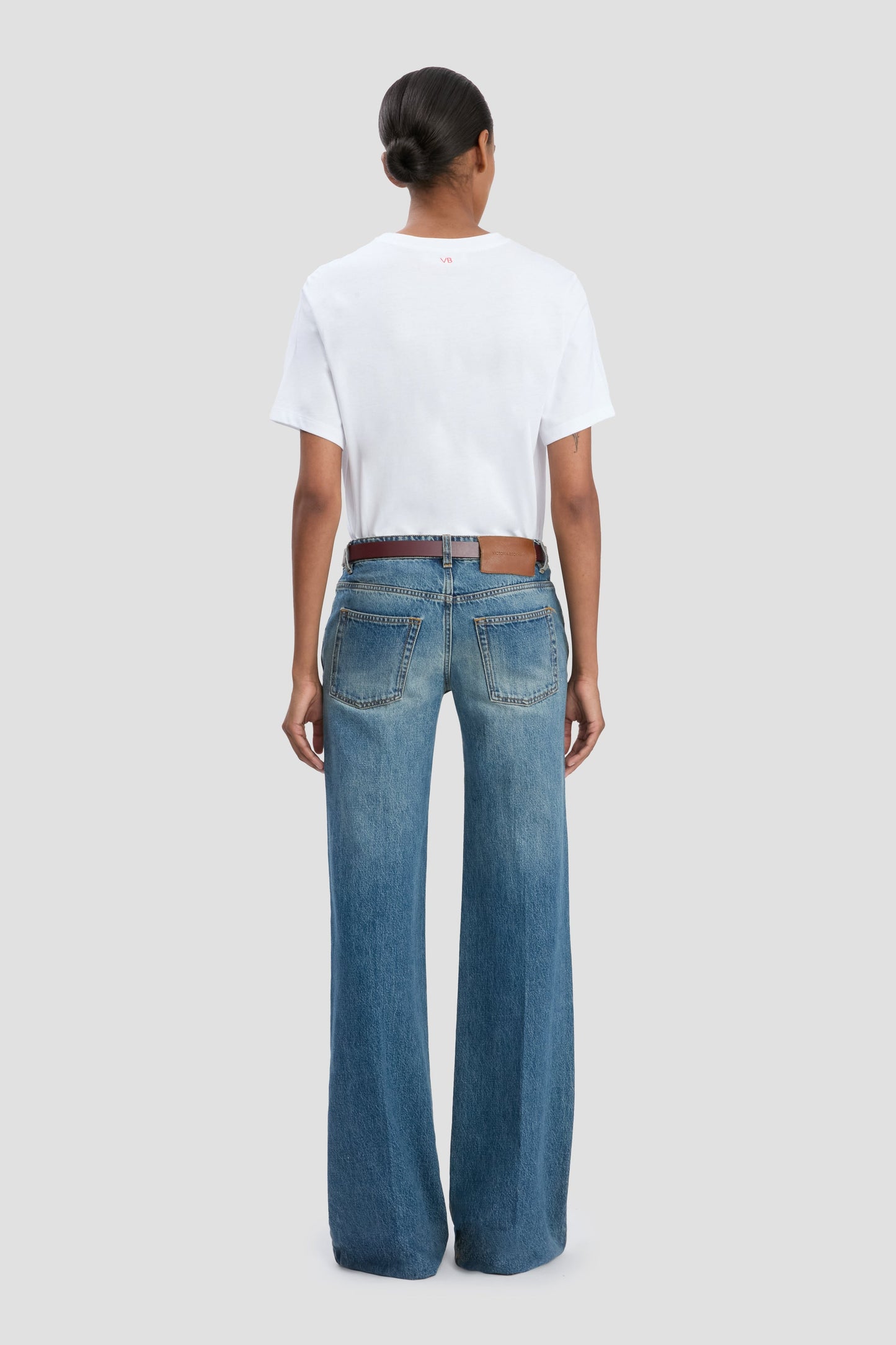 Gigi Low Waist Straight Leg Jean In Classic Blue Wash