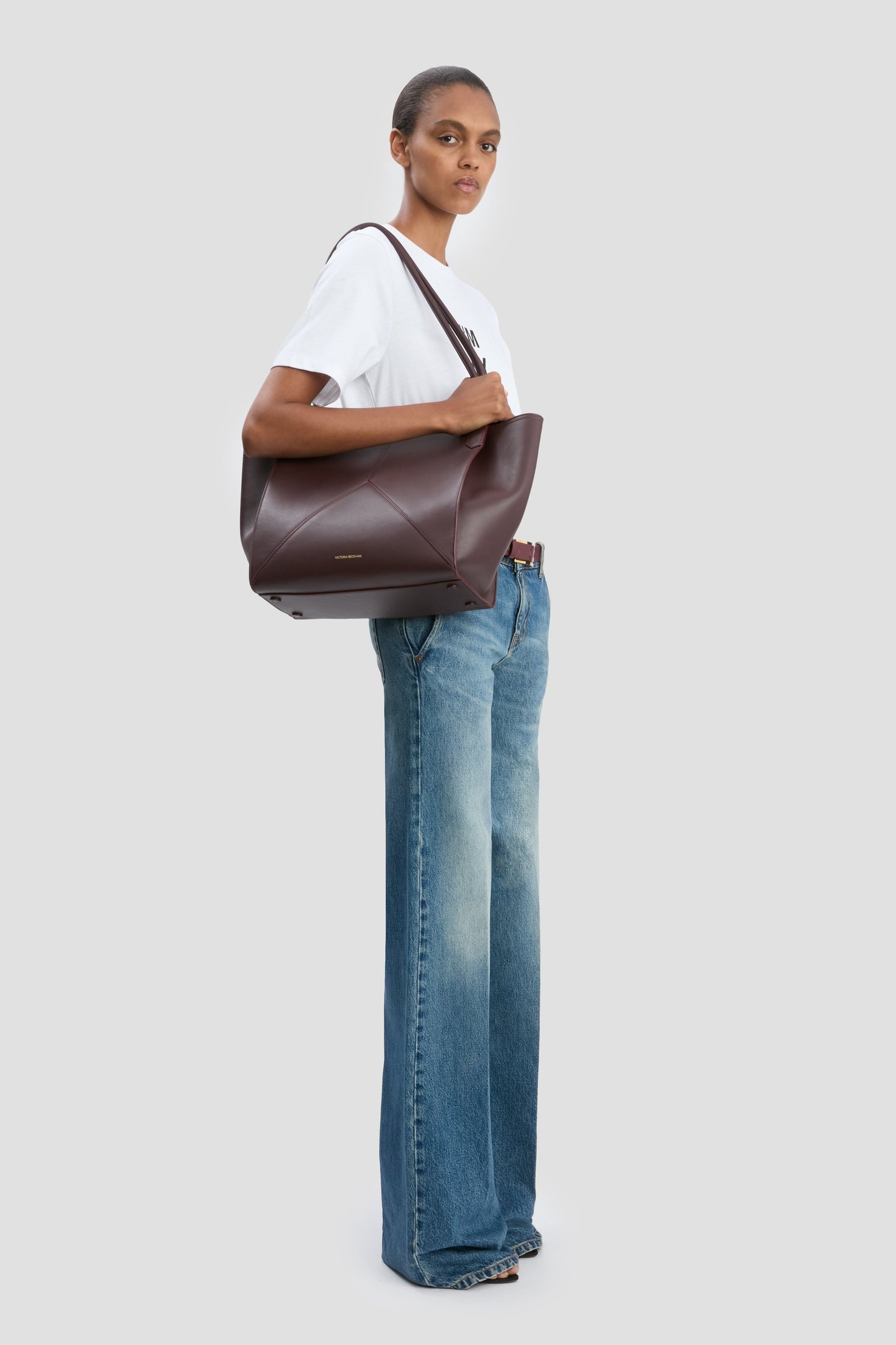 Victoria Tote In Burgundy Soft Leather