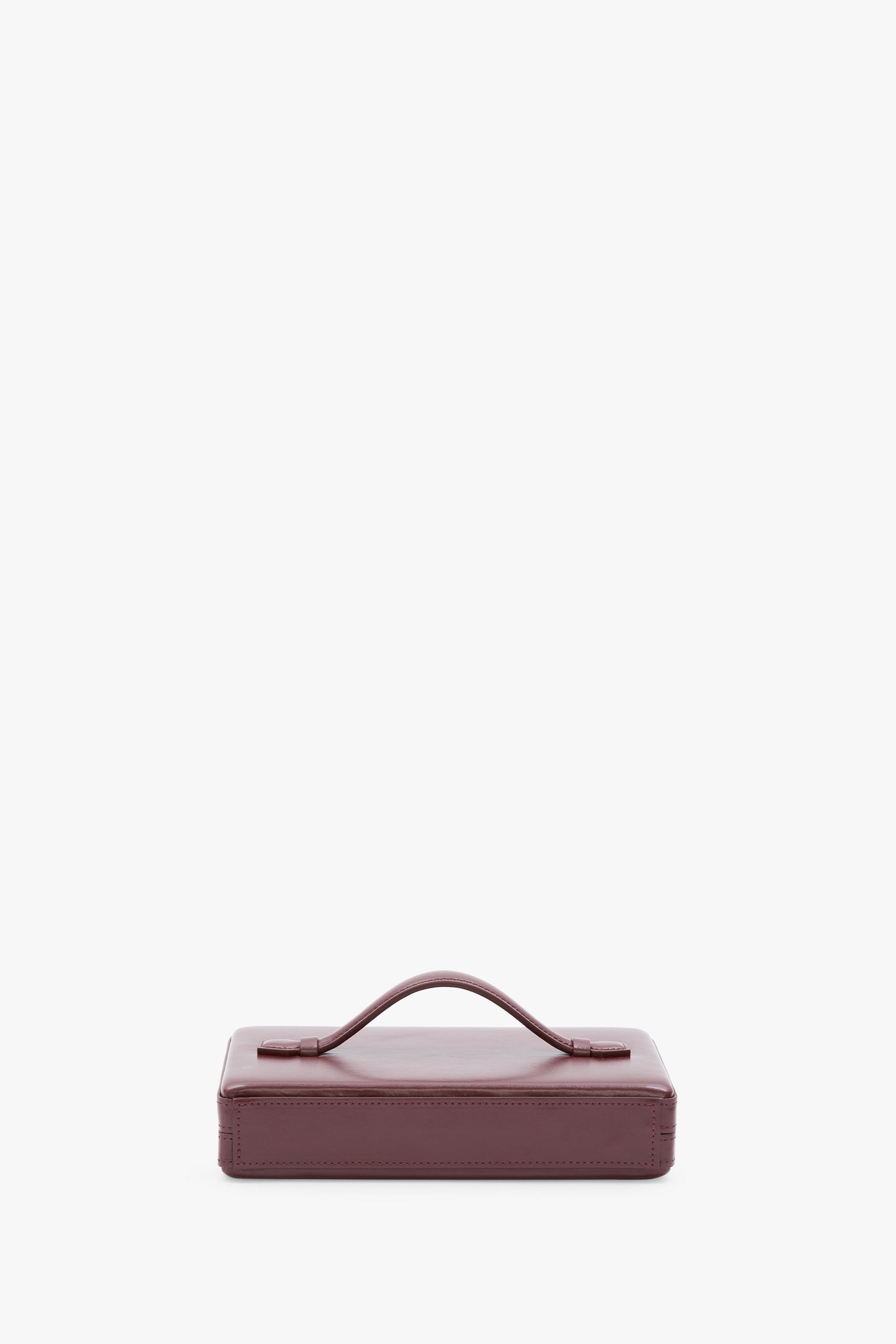 Box Clutch In Burgundy Smooth Leather