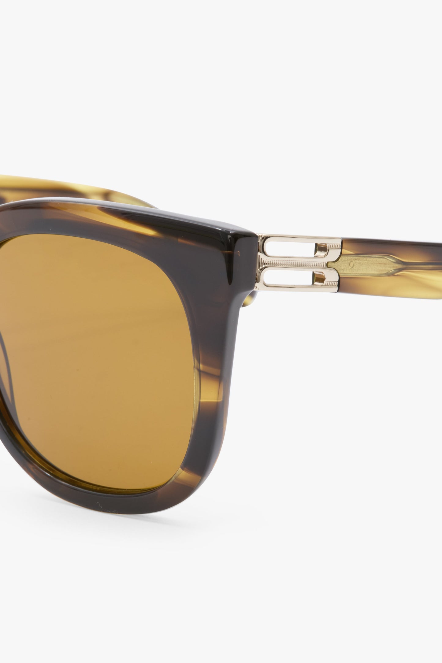 Acetate Dorian Sunglasses in Striped Khaki Horn
