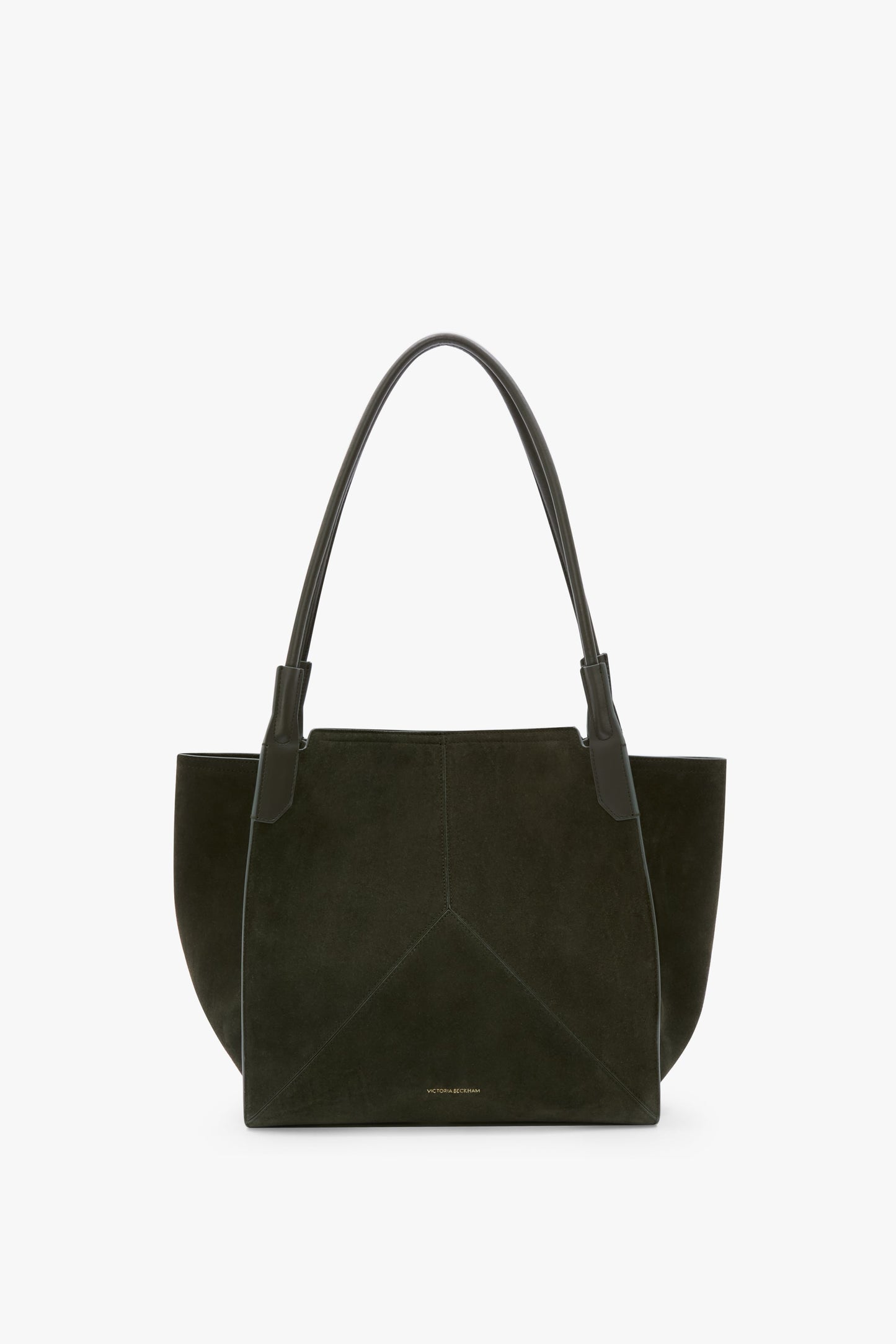 Victoria Tote In Dark Olive Suede
