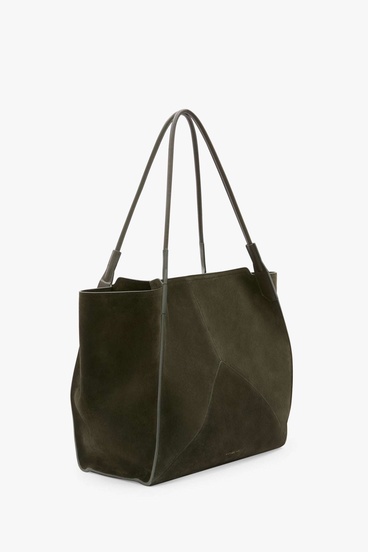 Large Victoria Tote In Dark Olive Suede