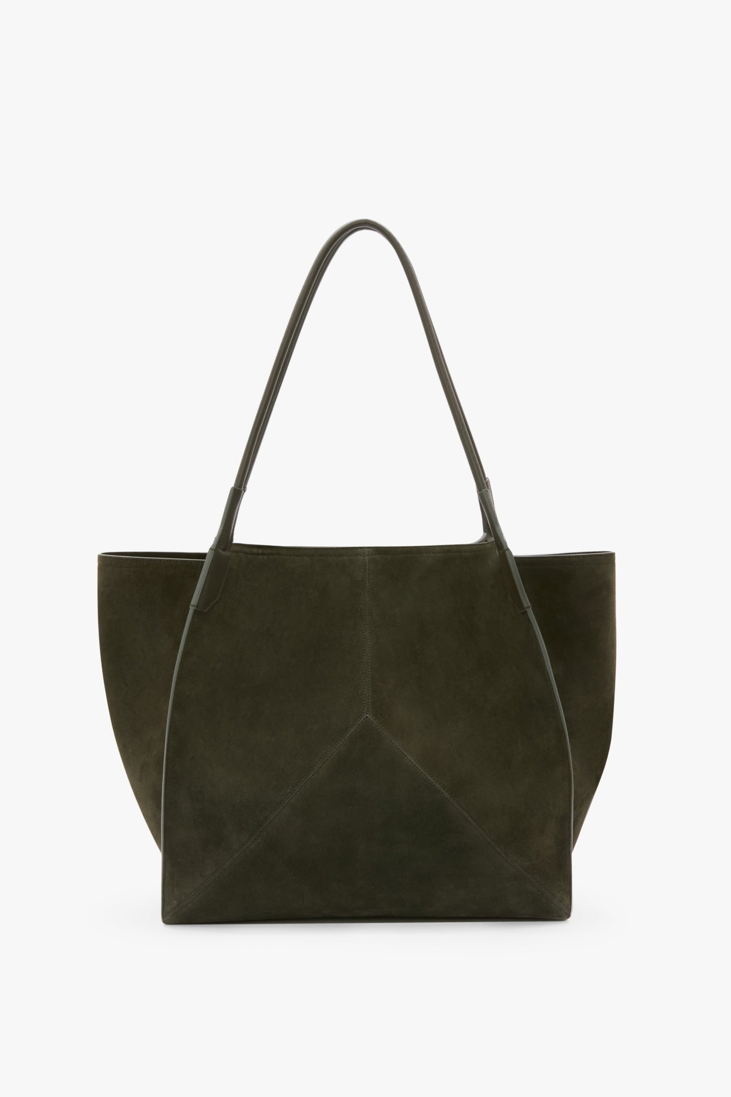 Large Victoria Tote In Dark Olive Suede
