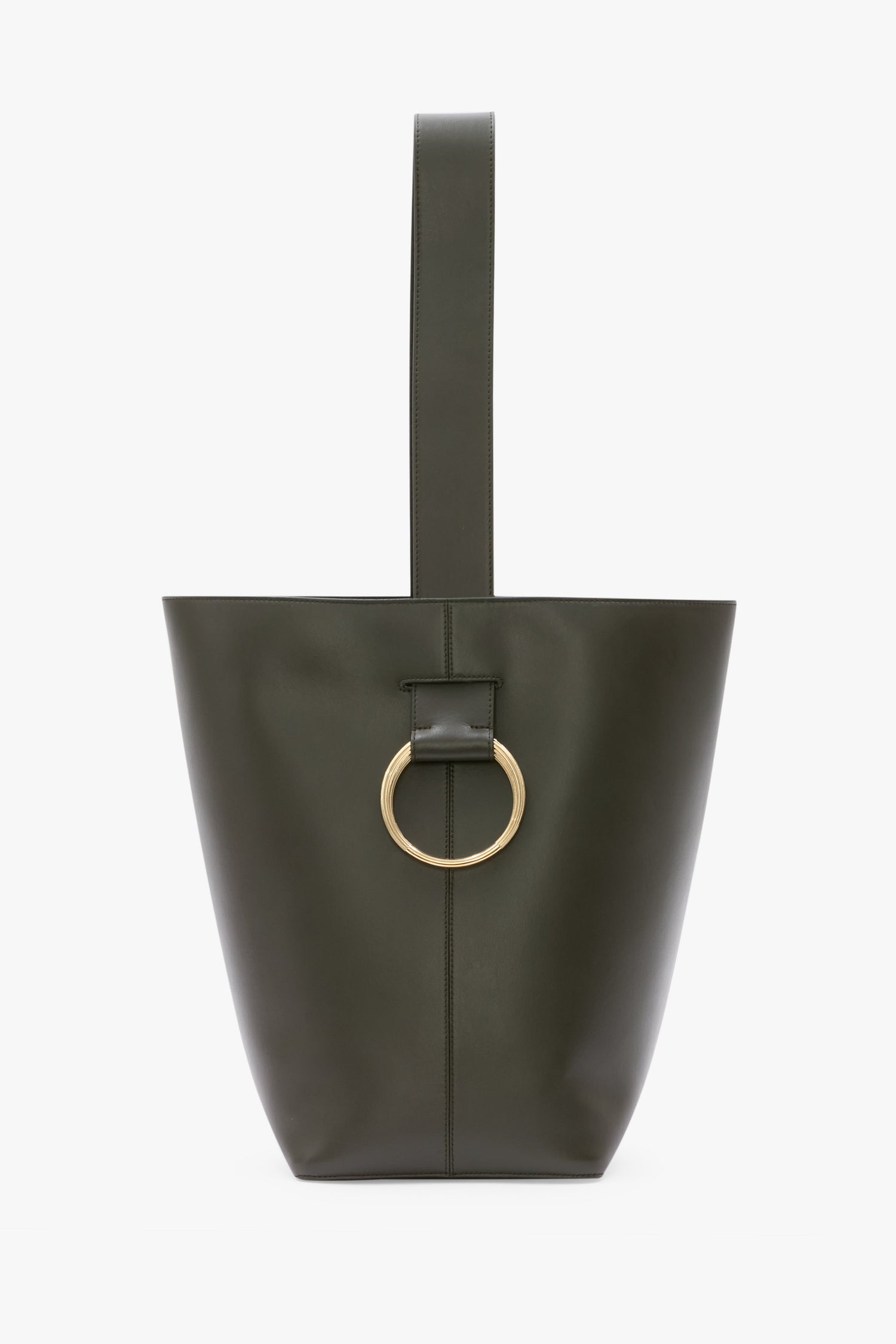 Dia Bucket Bag In Dark Olive Smooth Leather