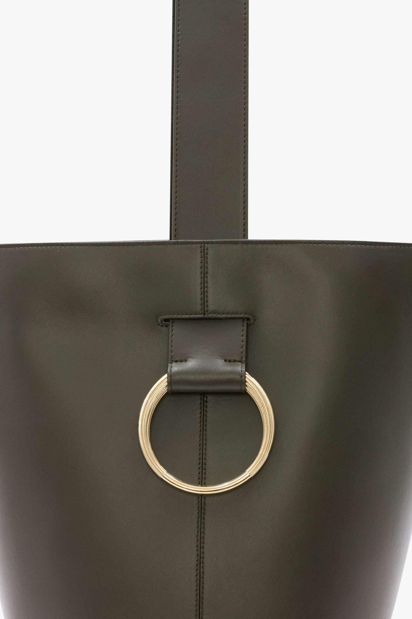 Dia Bucket Bag In Dark Olive Smooth Leather