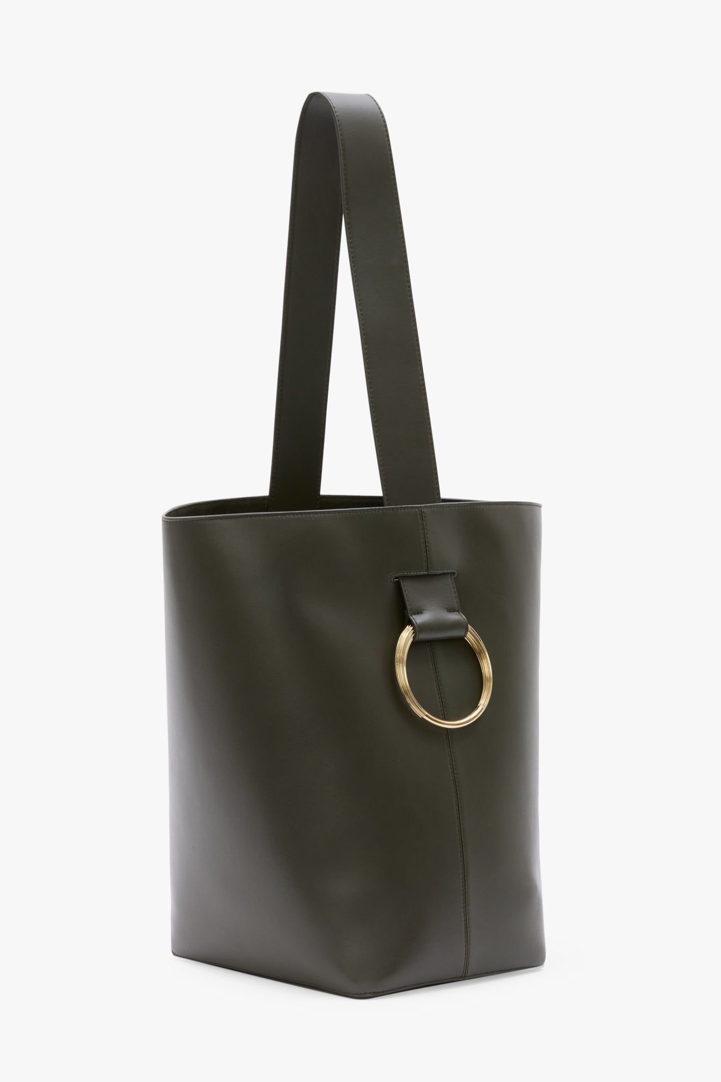 Dia Bucket Bag In Dark Olive Smooth Leather