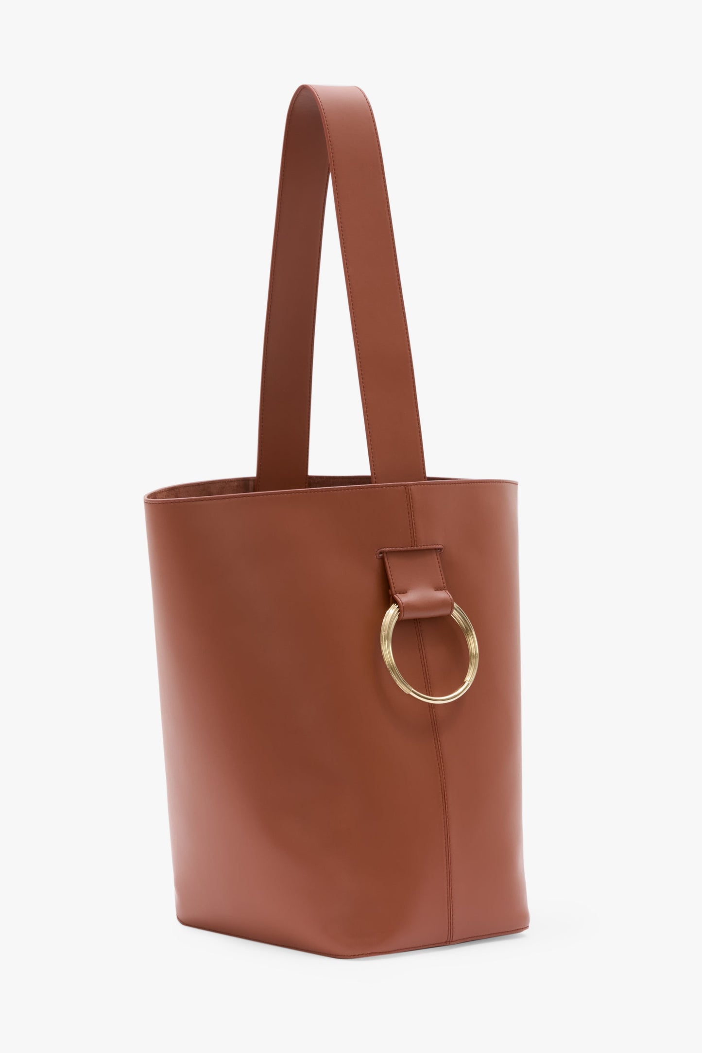 Dia Bucket Bag In Tan Smooth Leather