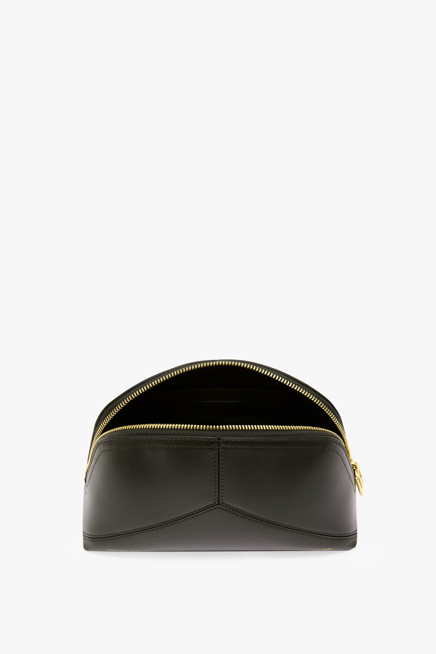 Victoria Large Travel Pouch In Dark Olive Smooth Leather