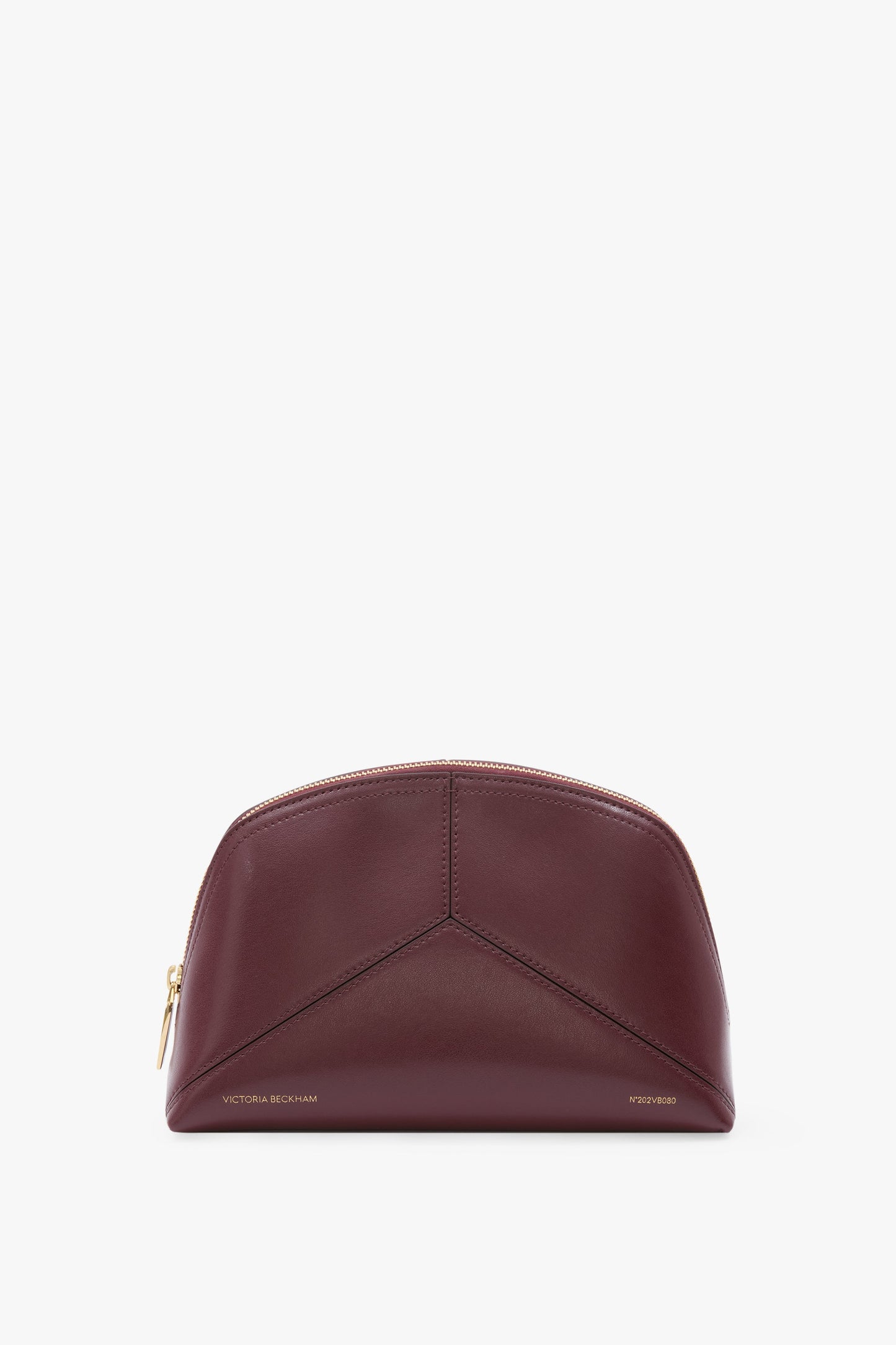 Victoria Large Travel Pouch In Burgundy Smooth Leather