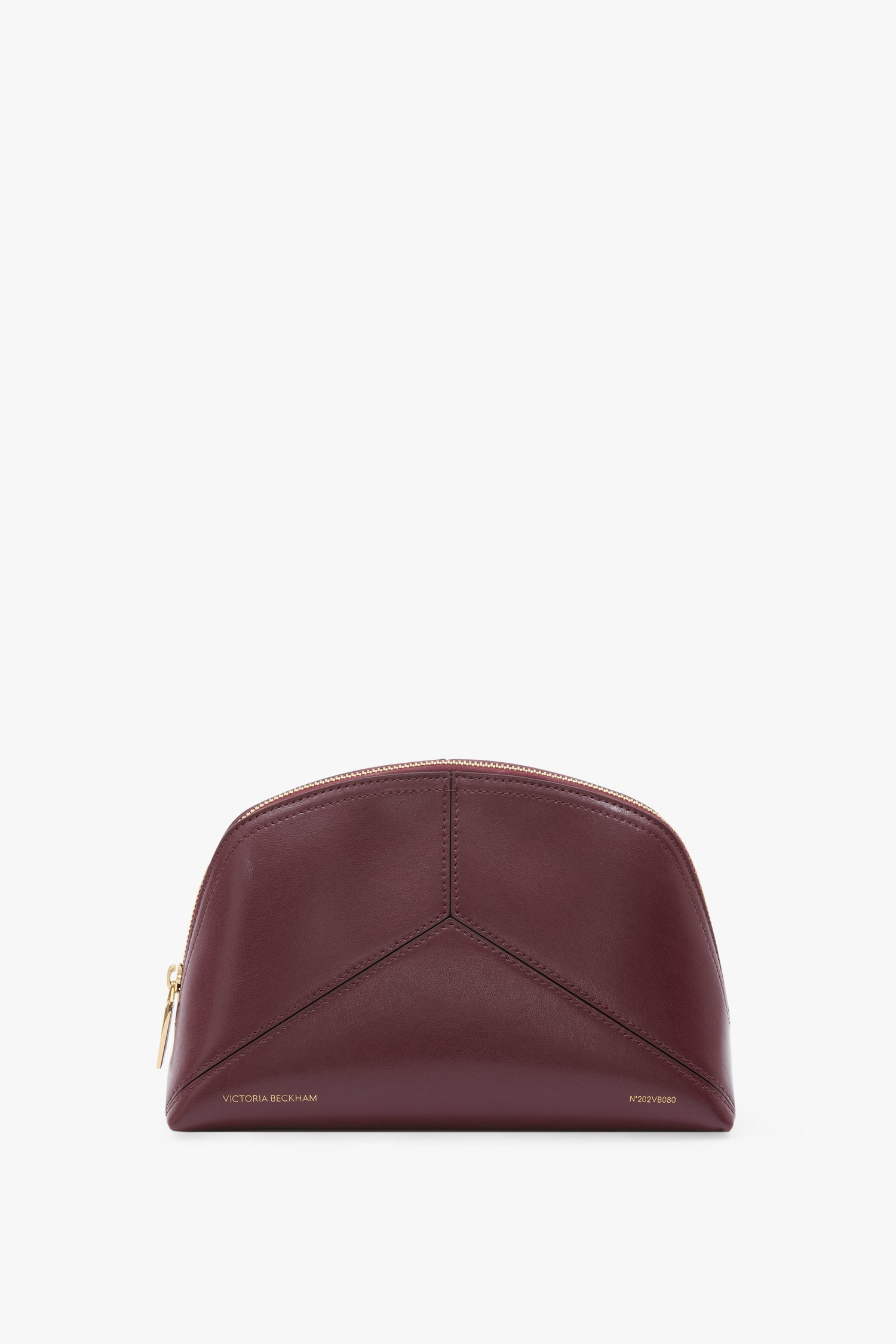 Victoria Large Travel Pouch In Burgundy Smooth Leather