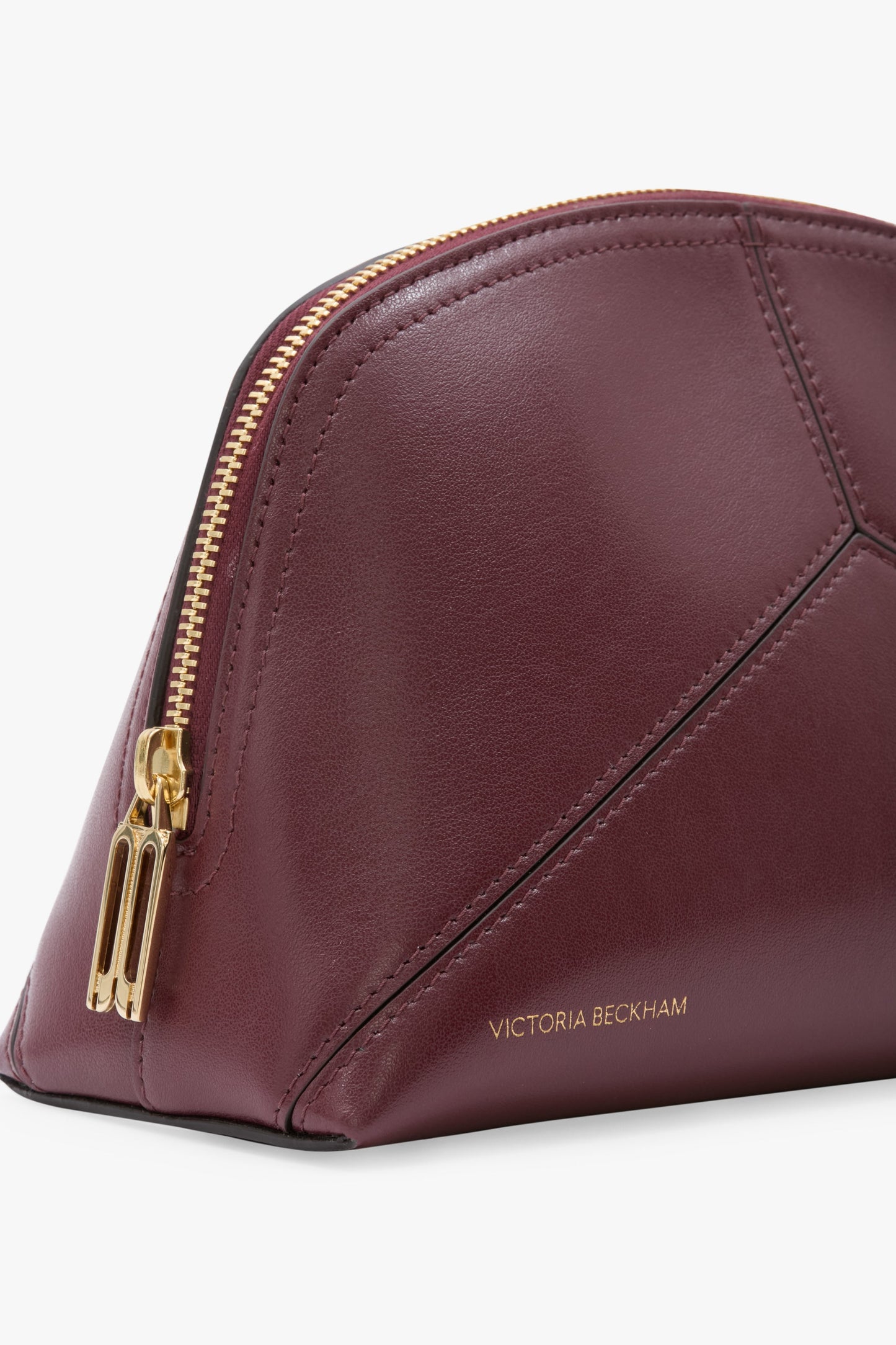 Victoria Large Travel Pouch In Burgundy Smooth Leather