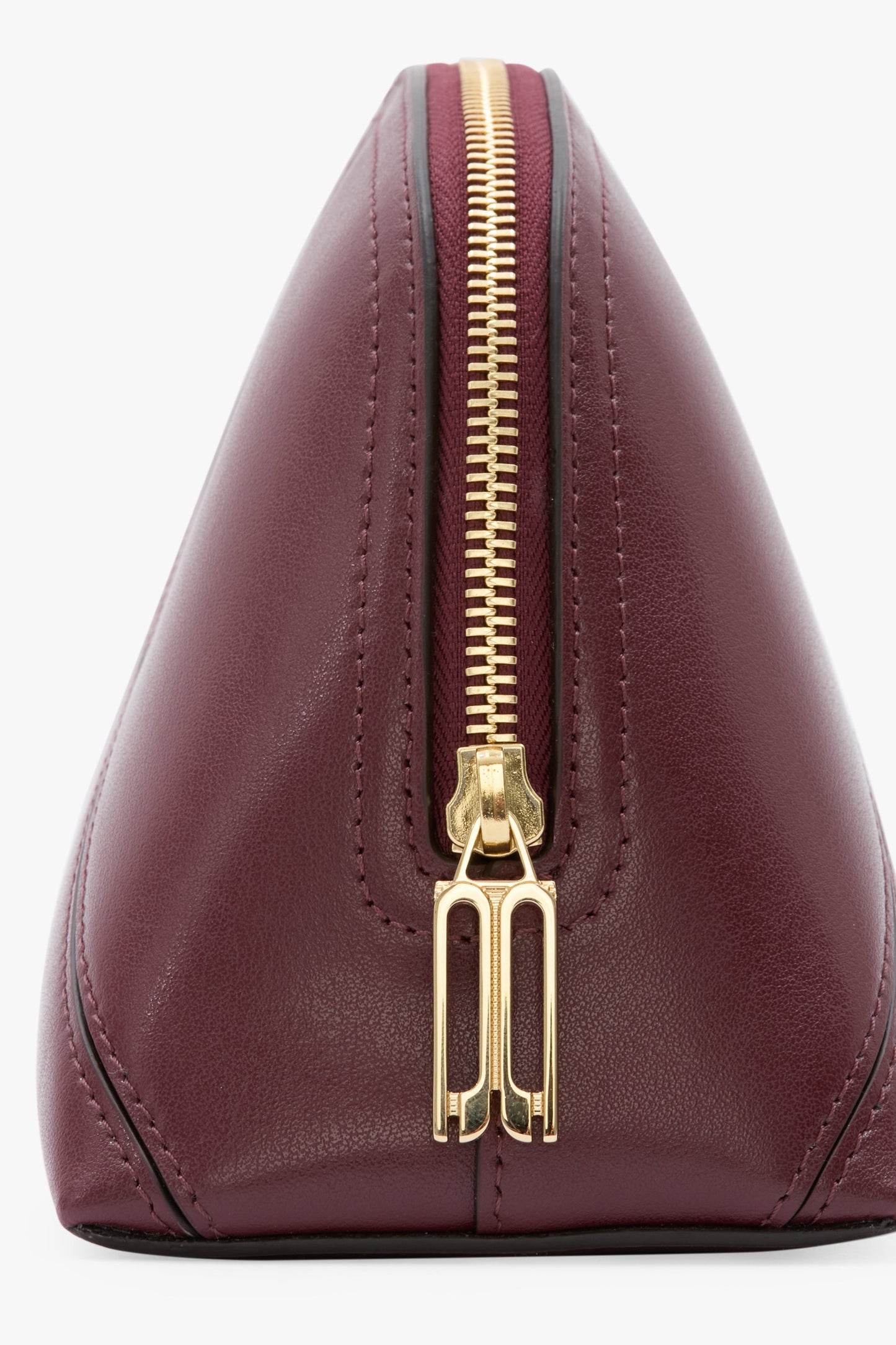 Victoria Large Travel Pouch In Burgundy Smooth Leather