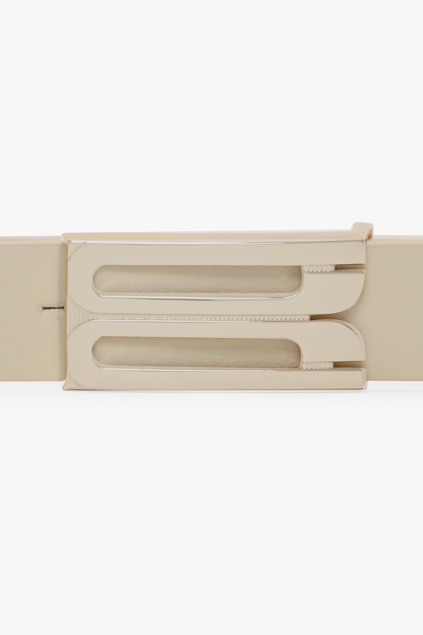 Tonal Micro Dorian Belt In Ivory Smooth Leather