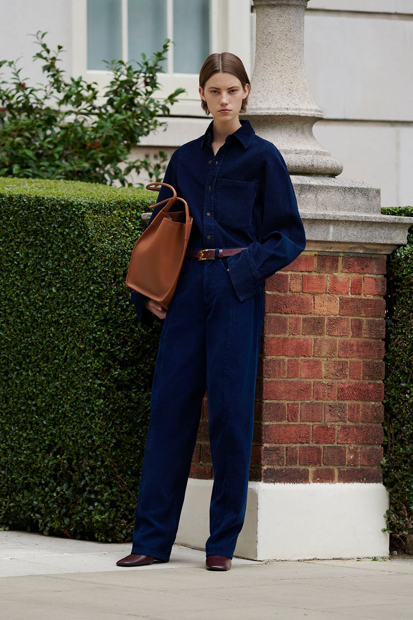 Shoulder Detail Slim Shirt In Indigo