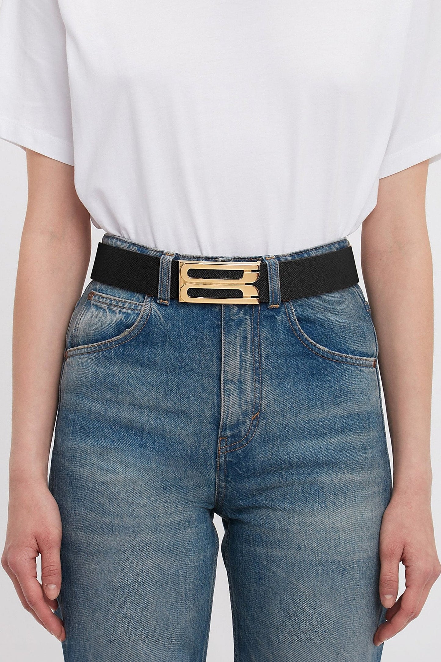 Jumbo Dorian Belt In Black Grained Leather