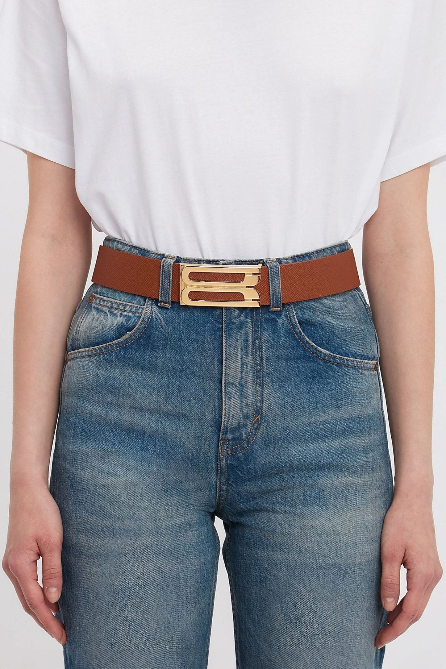 Jumbo Dorian Belt In Tan Grained Leather