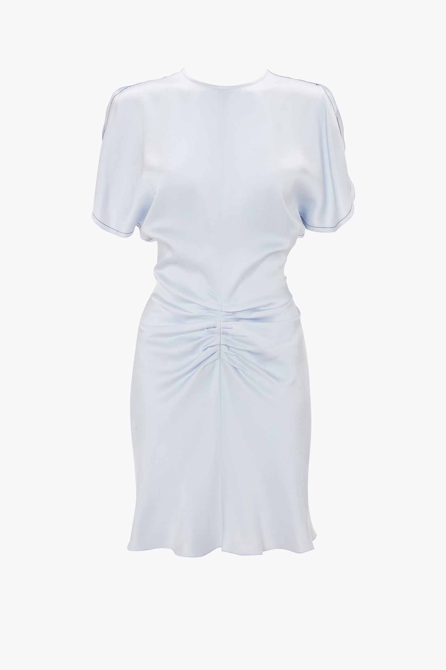 Gathered Waist Mini Dress In Ice