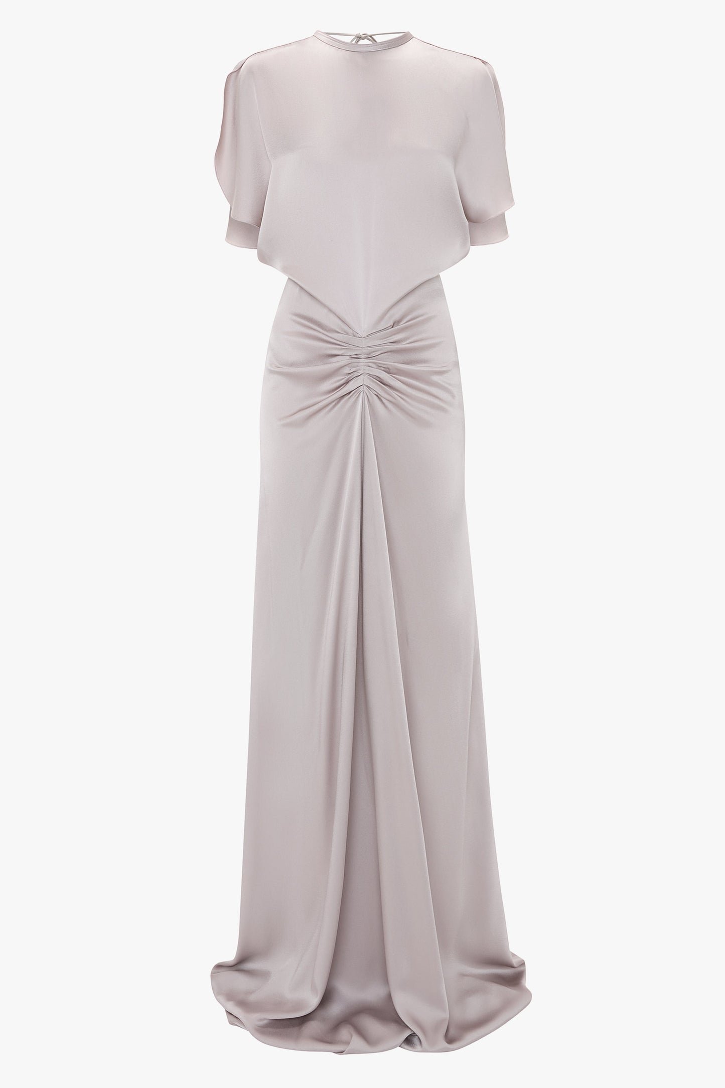Gathered Waist Floor-Length Dress In Heather