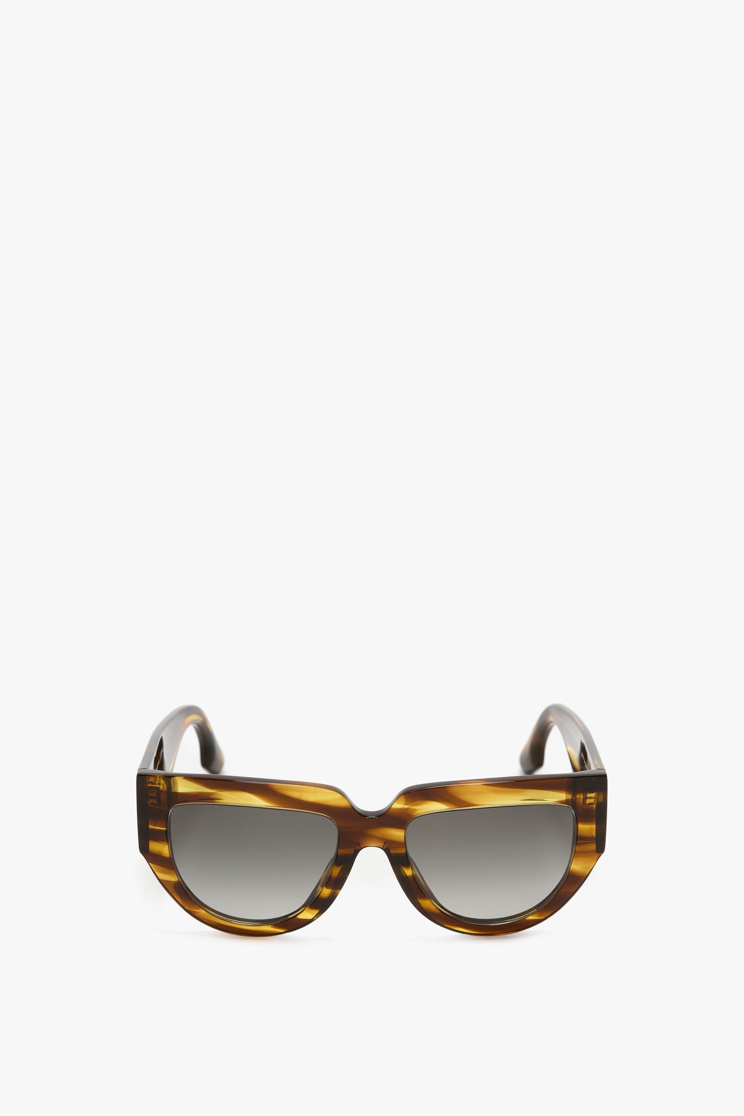 Soft Square Acetate Sunglasses In Striped Tobacco