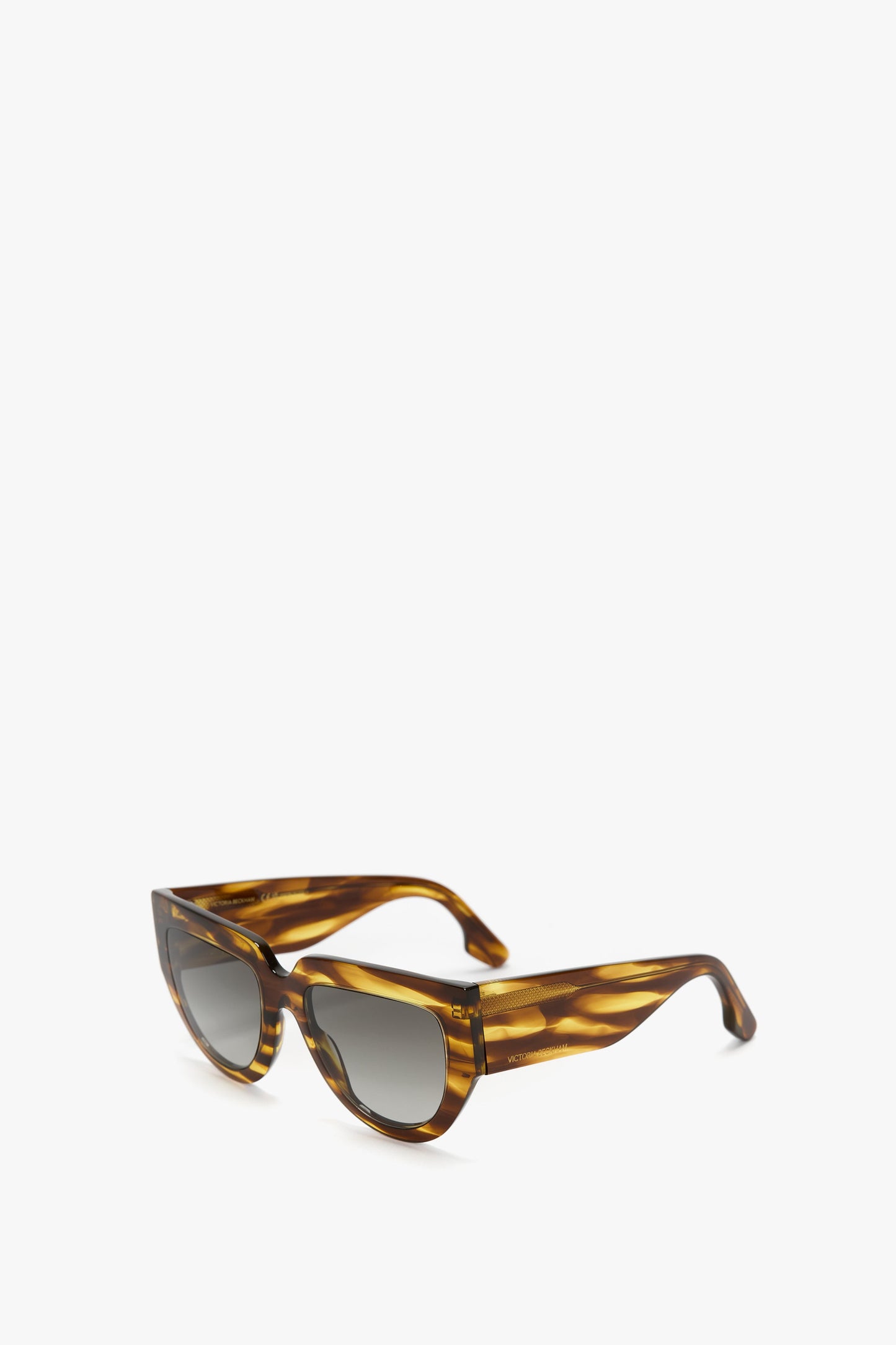 Soft Square Acetate Sunglasses In Striped Tobacco