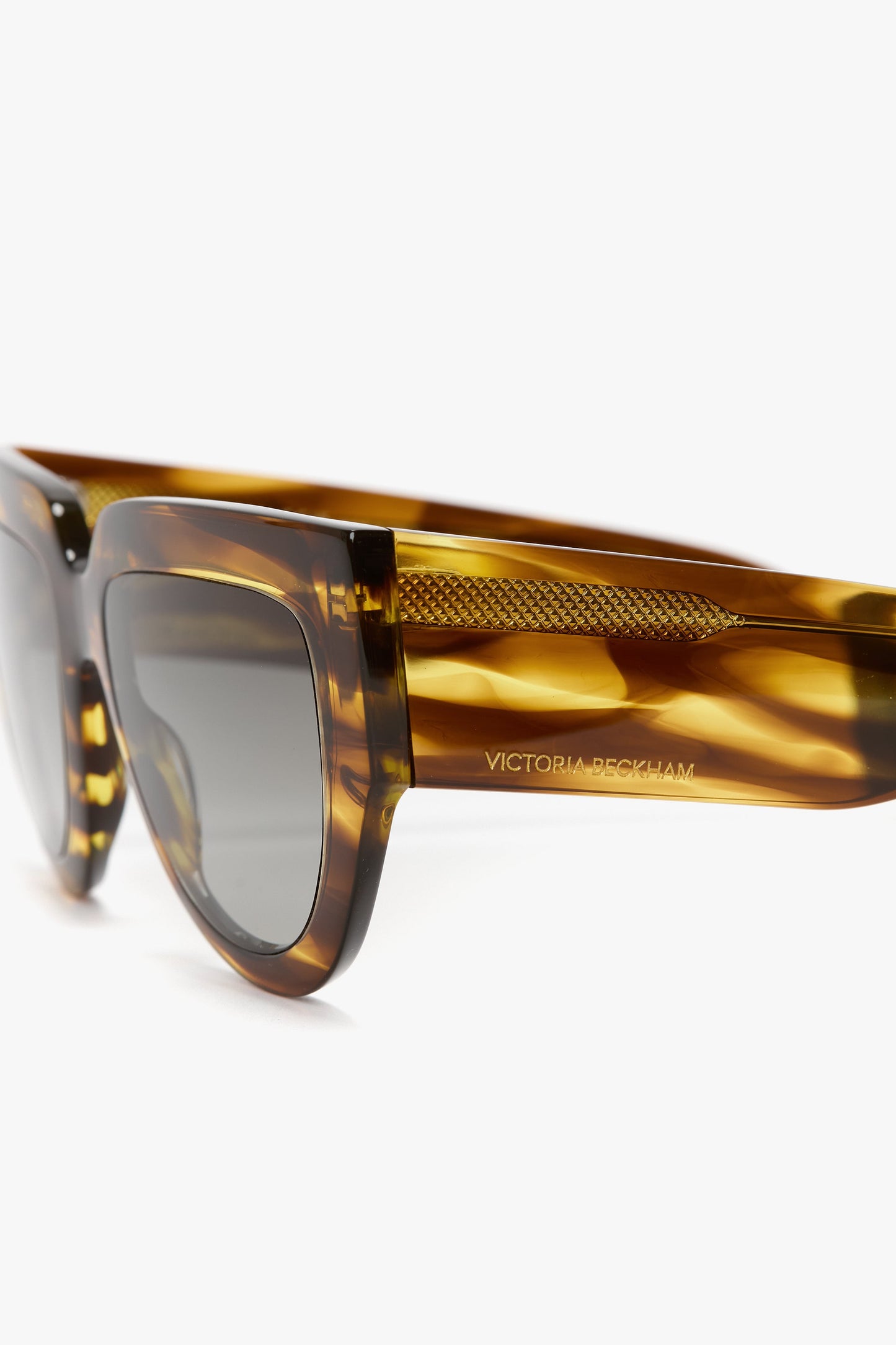 Soft Square Acetate Sunglasses In Striped Tobacco