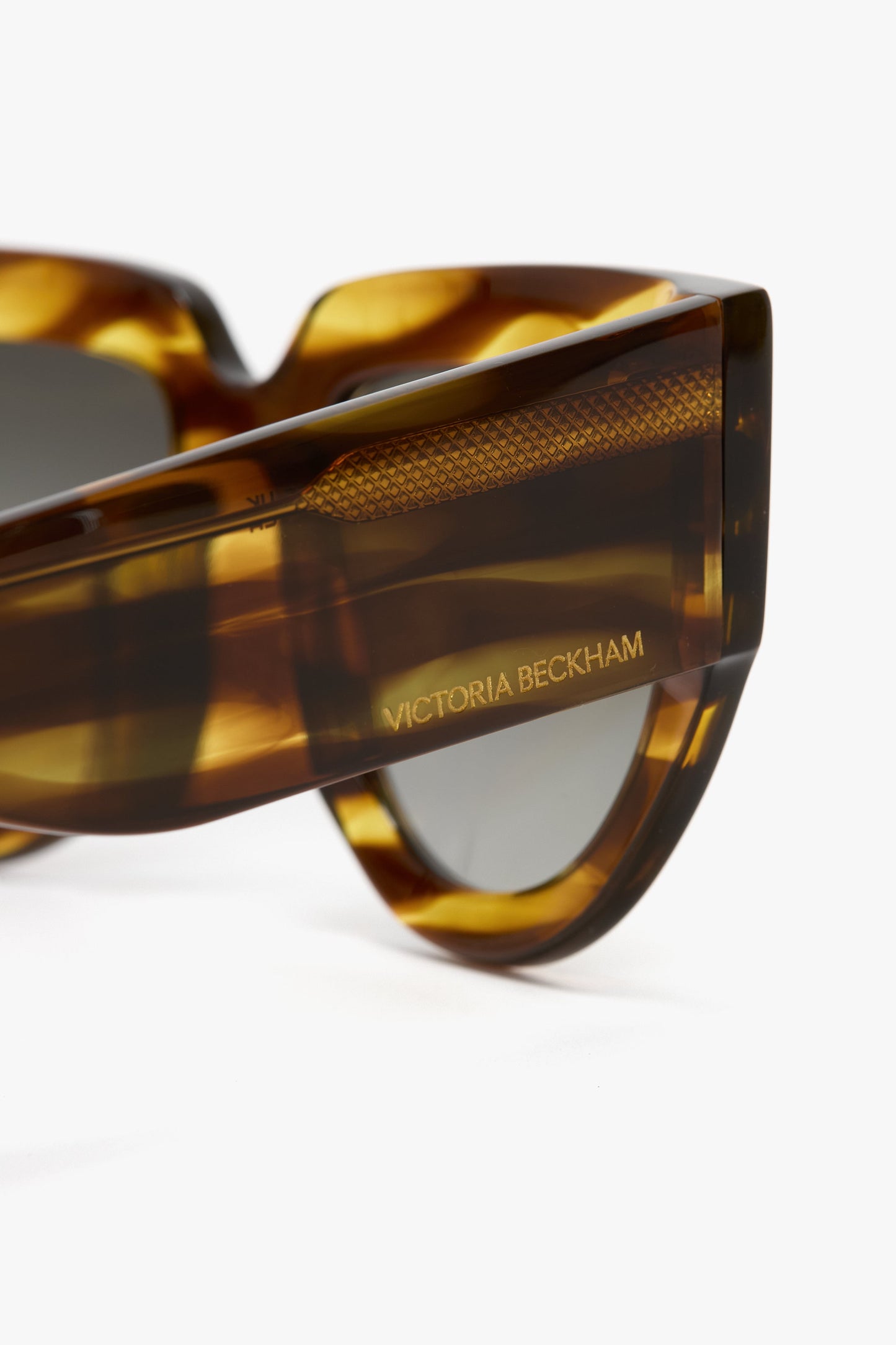 Soft Square Acetate Sunglasses In Striped Tobacco
