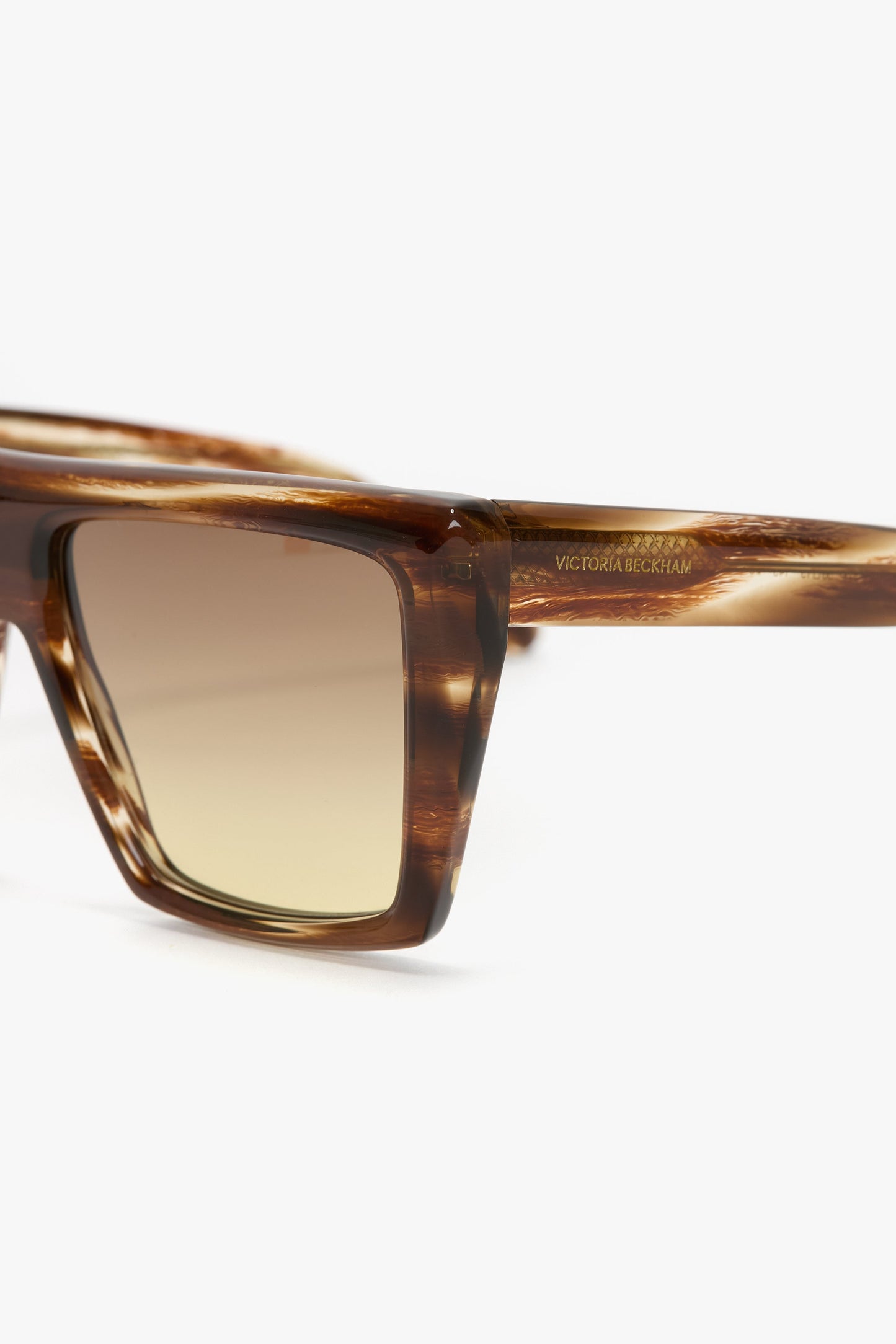 Oversized Acetate Frame Sunglasses In Light Brown Horn