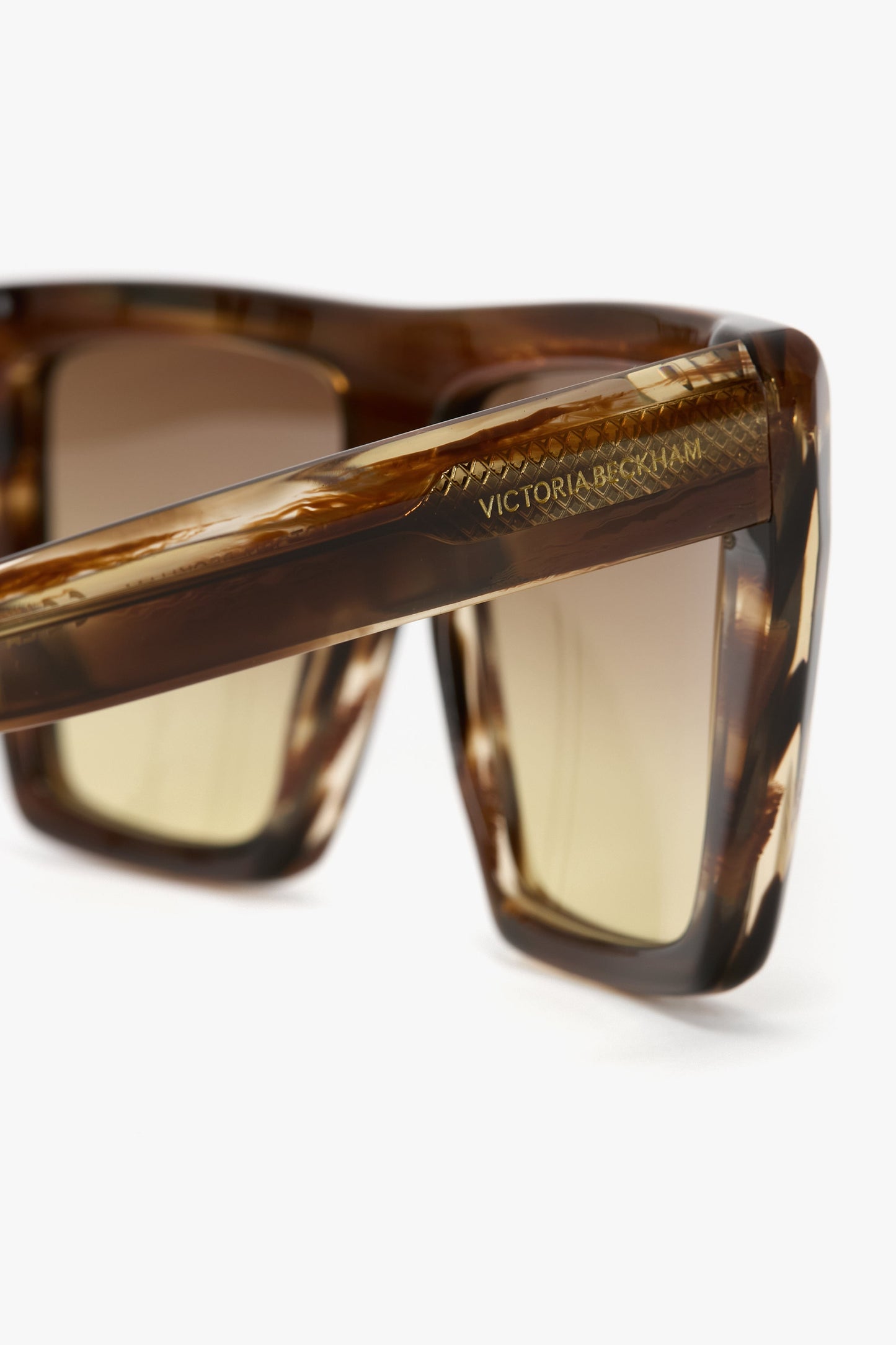 Oversized Acetate Frame Sunglasses In Light Brown Horn