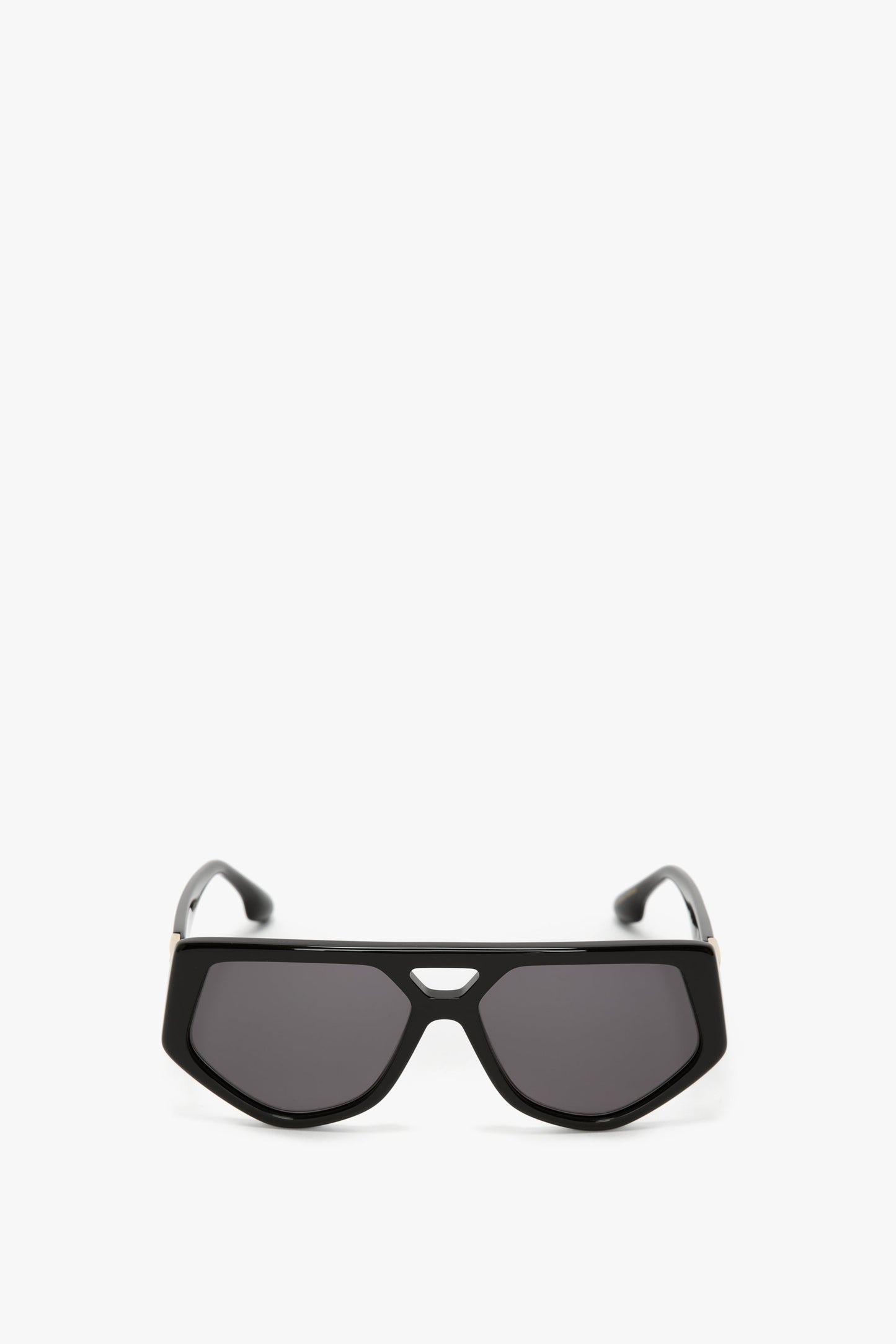 Double Bridge Dorian Logo Sunglasses In Black