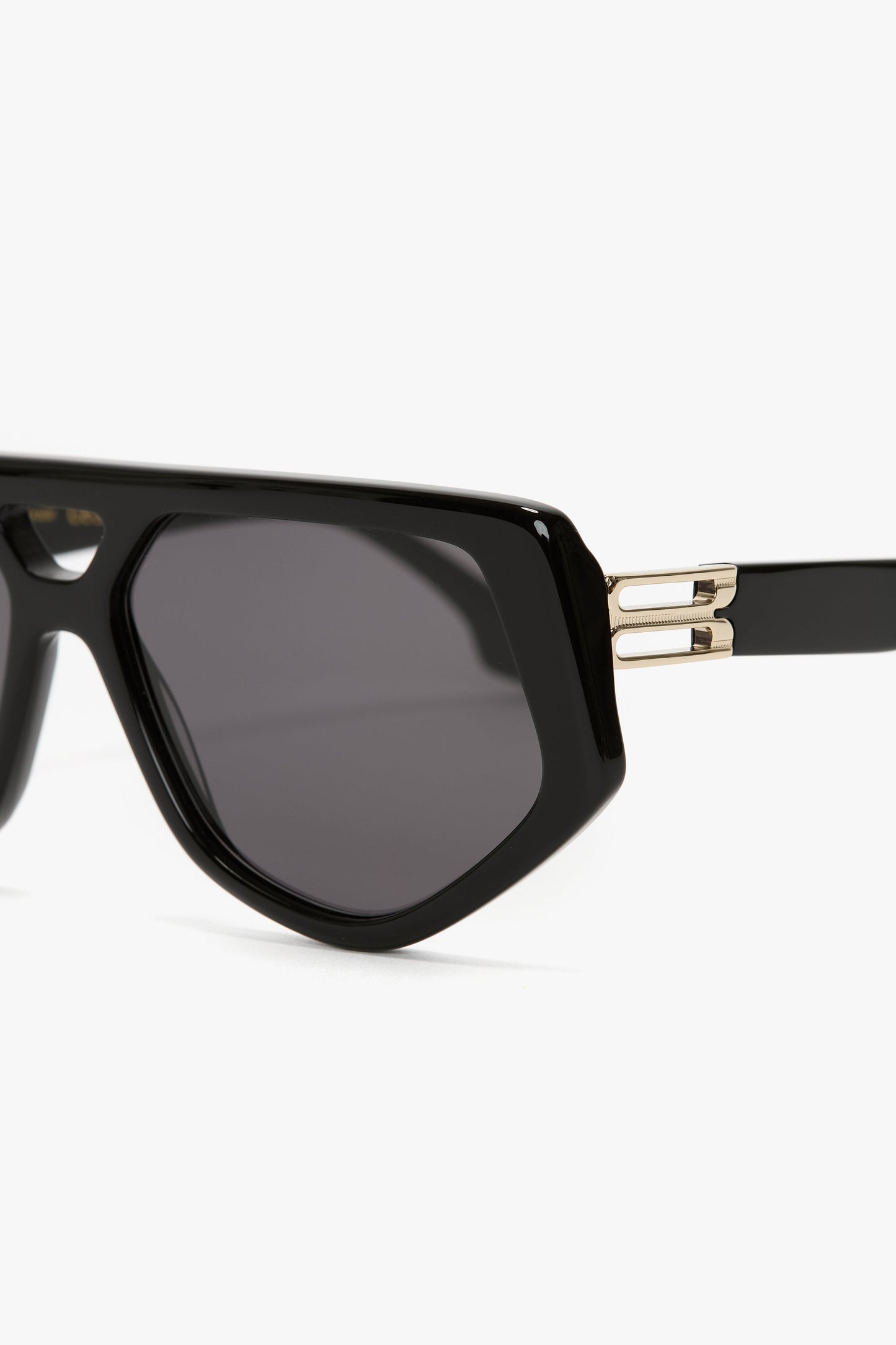 Double Bridge Dorian Logo Sunglasses In Black