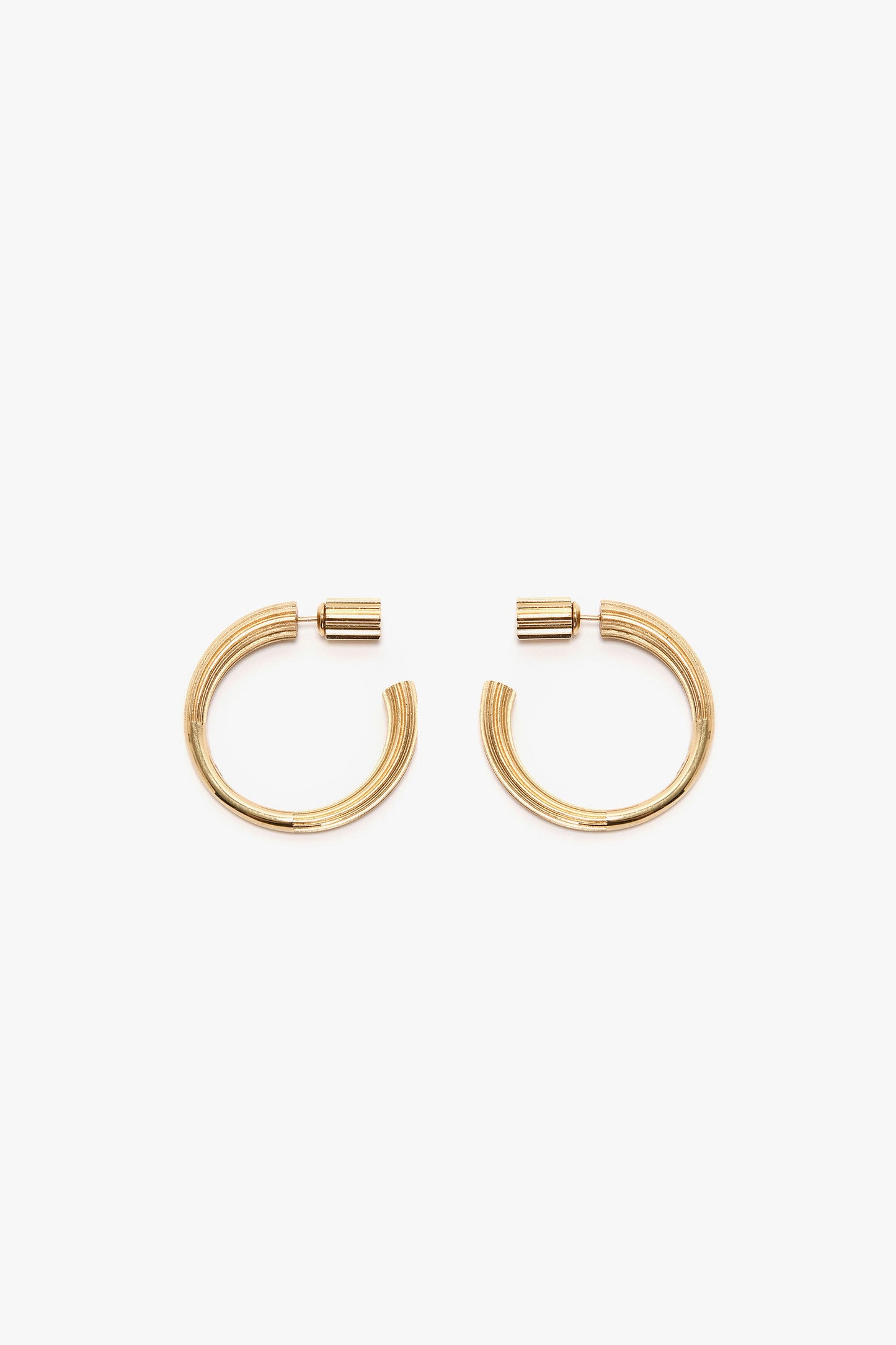 Cufflink Earrings In Light Gold