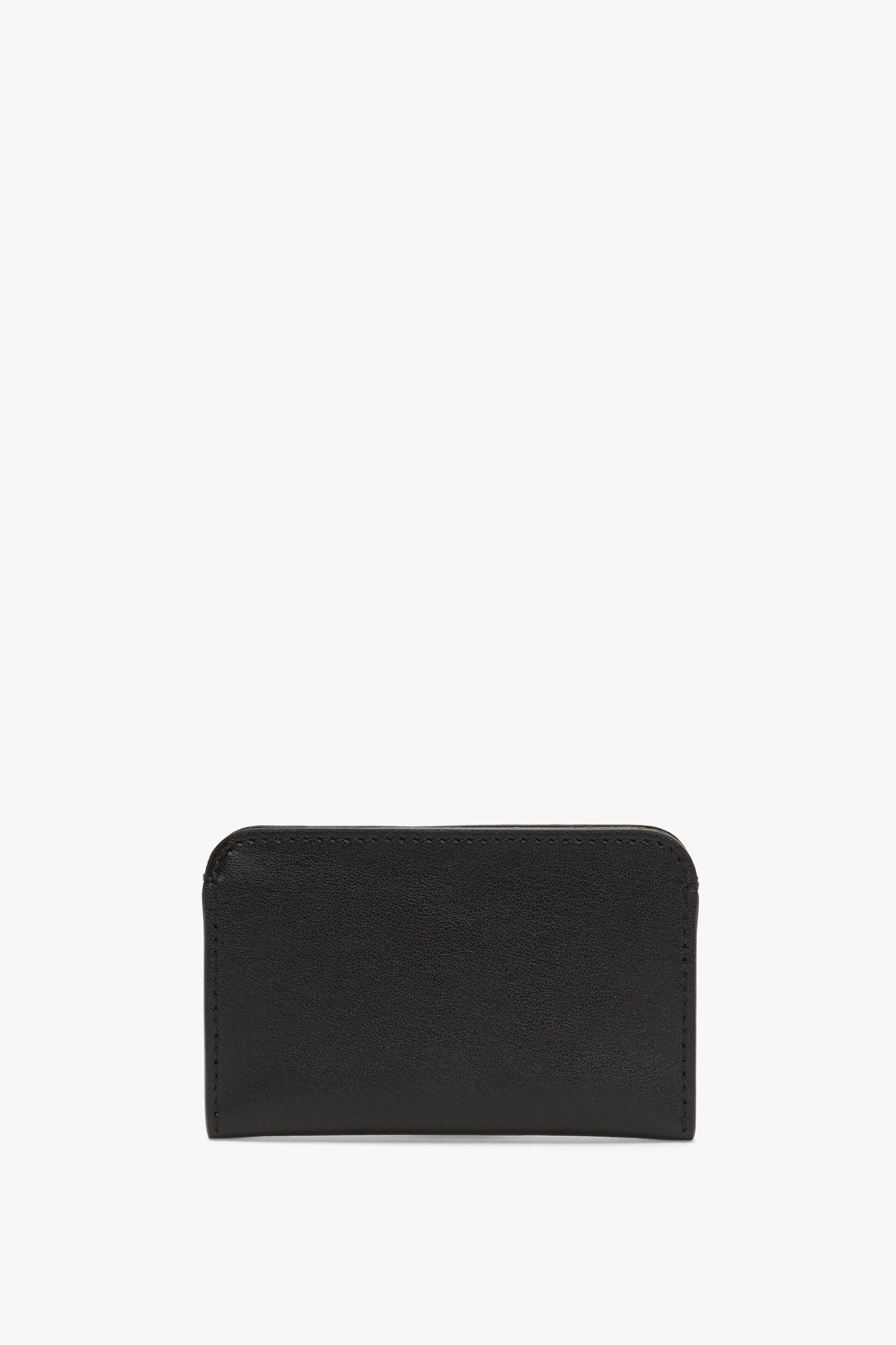 Envelope Card Holder In Black Smooth Leather