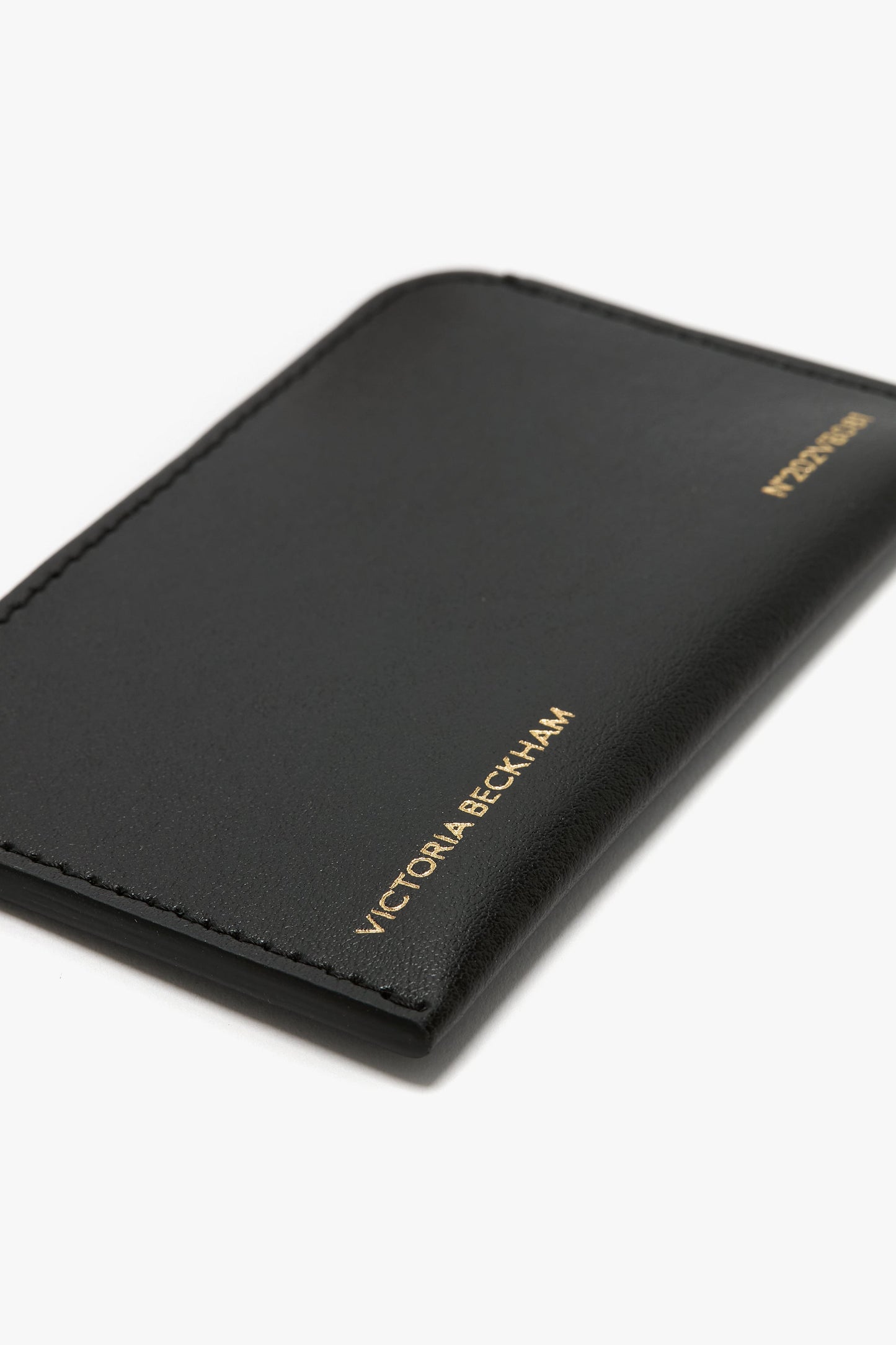 Envelope Card Holder In Black Smooth Leather