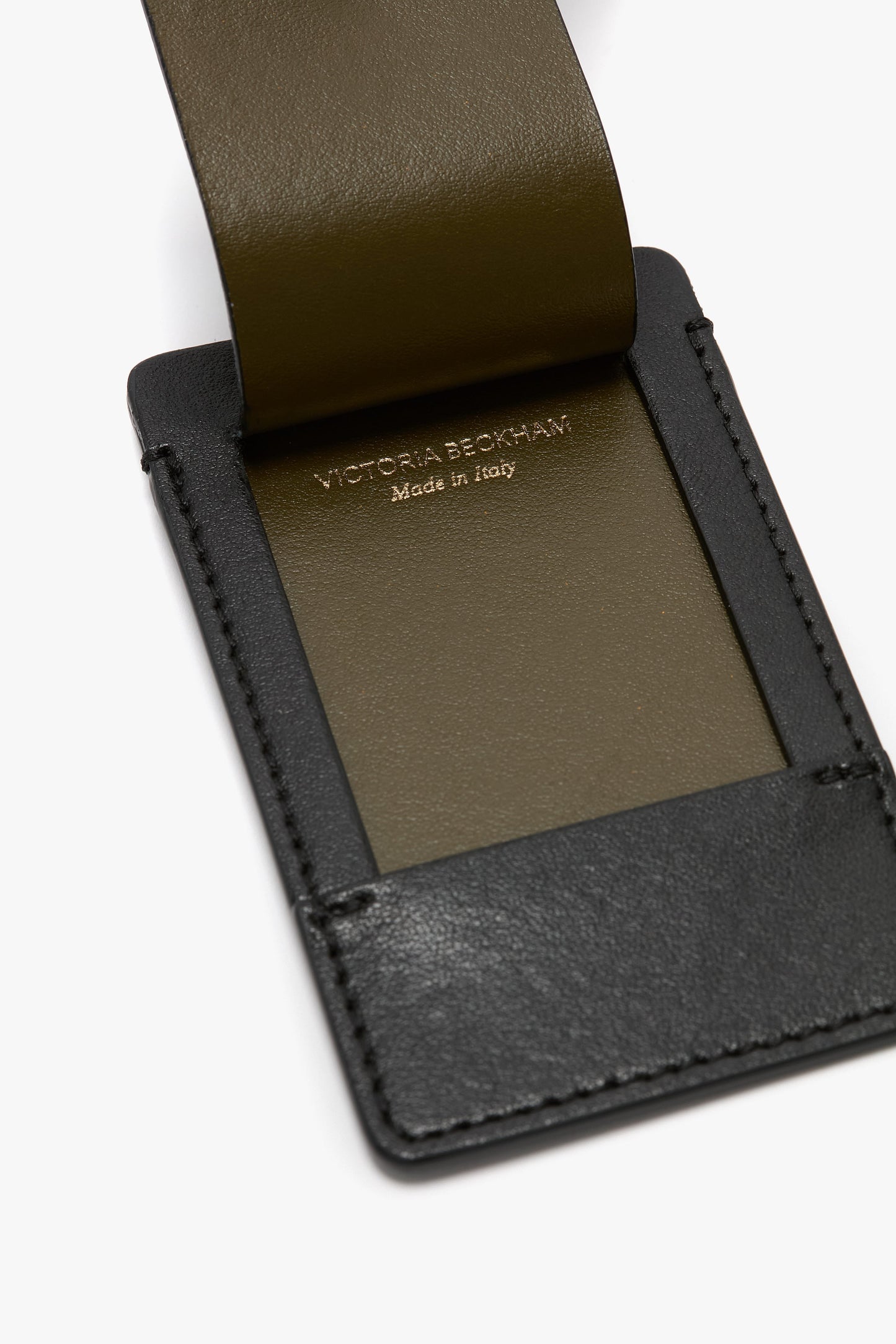 Luggage Tag In Black Smooth Leather